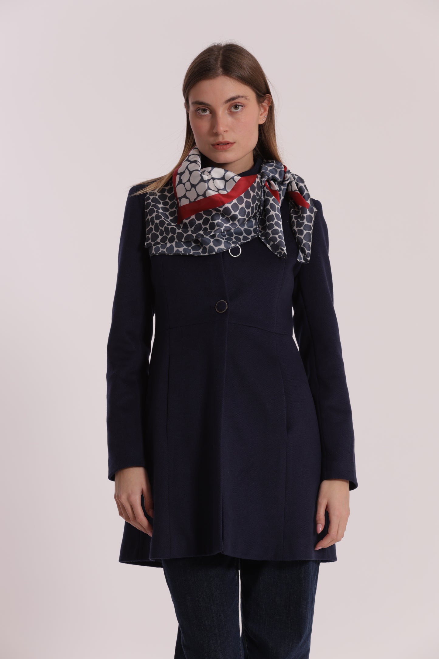 FOULARD POIS IRREGOLARI CON CORNICE (90X90 cm)