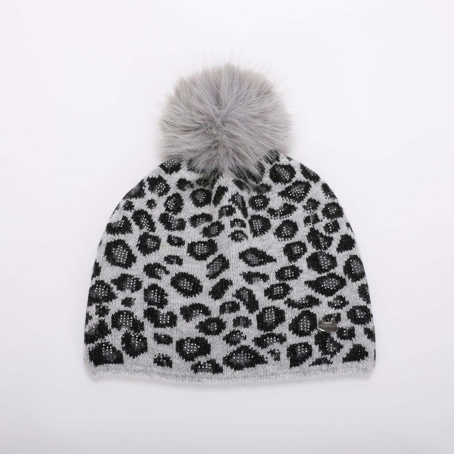 BERRETTO LEOPARDATO CON STRASS E PON PON