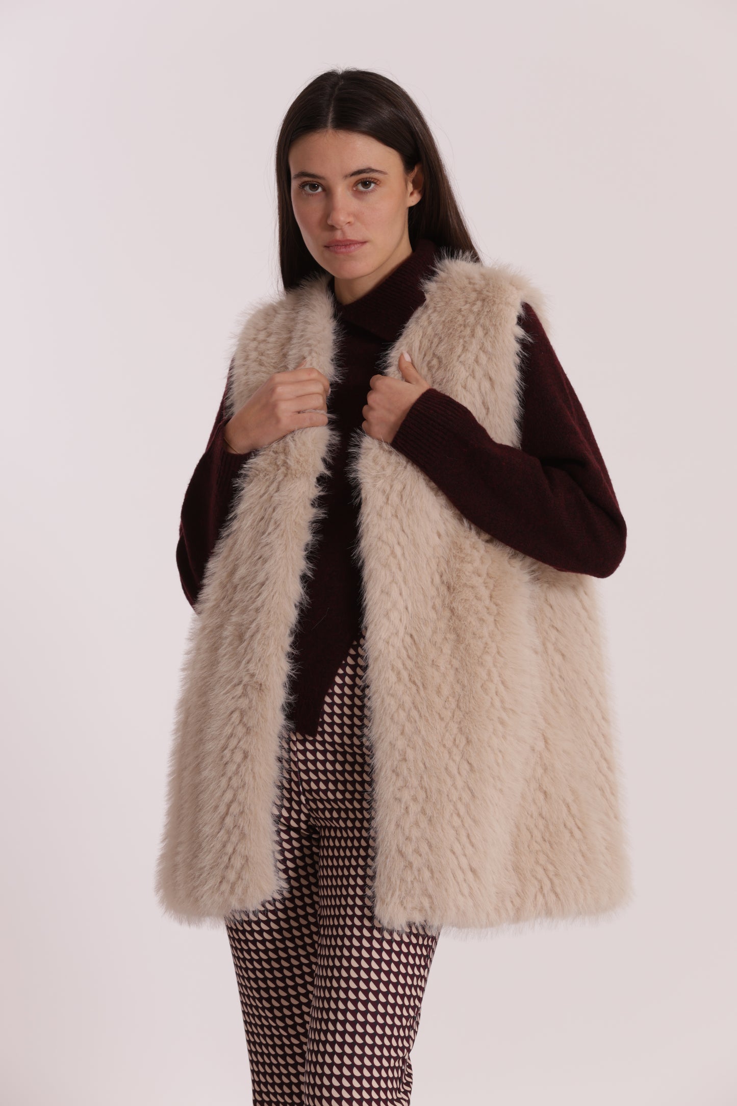 GILET LUNGO EFFETTO MONTONE