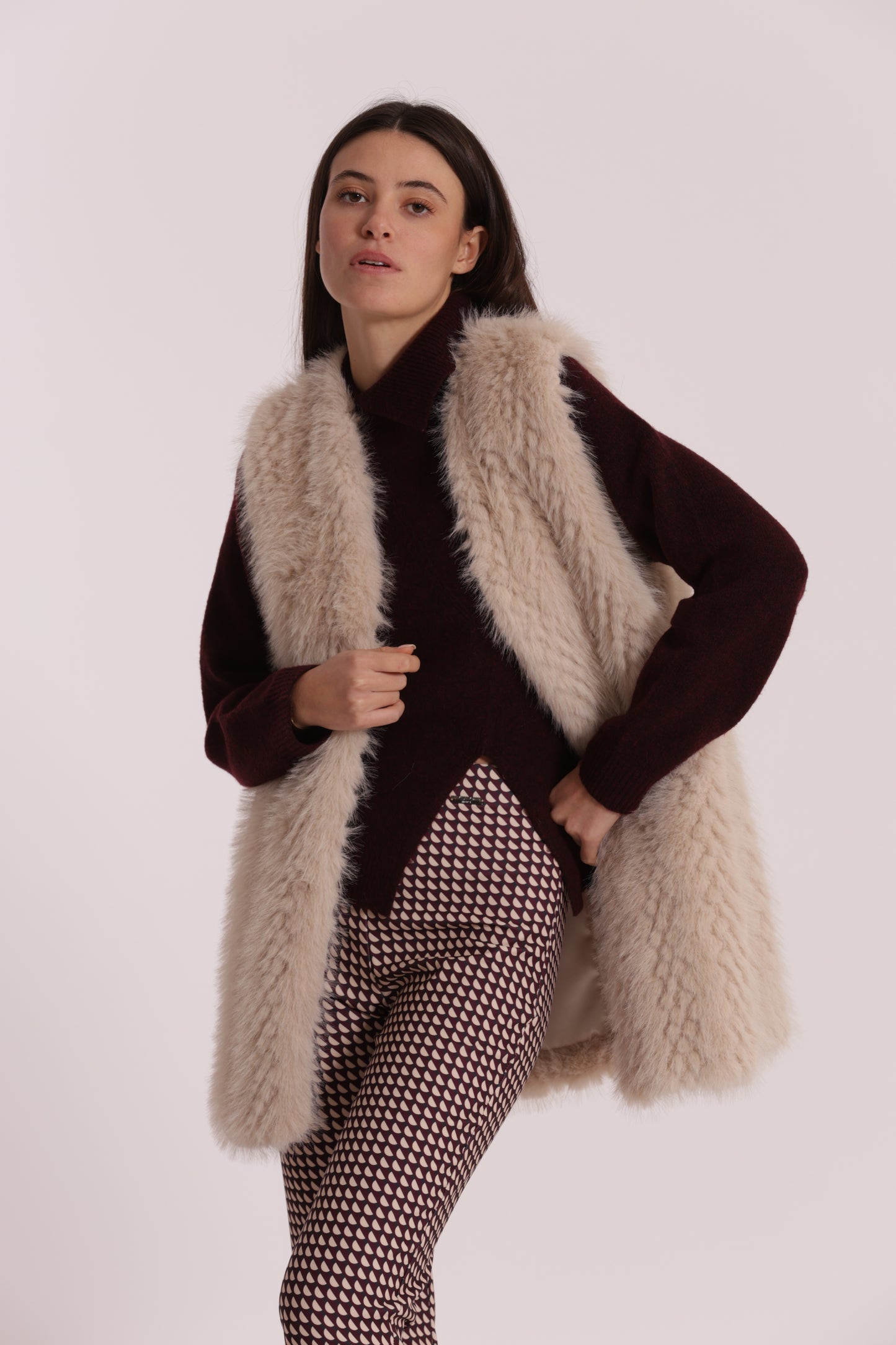 GILET LUNGO EFFETTO MONTONE