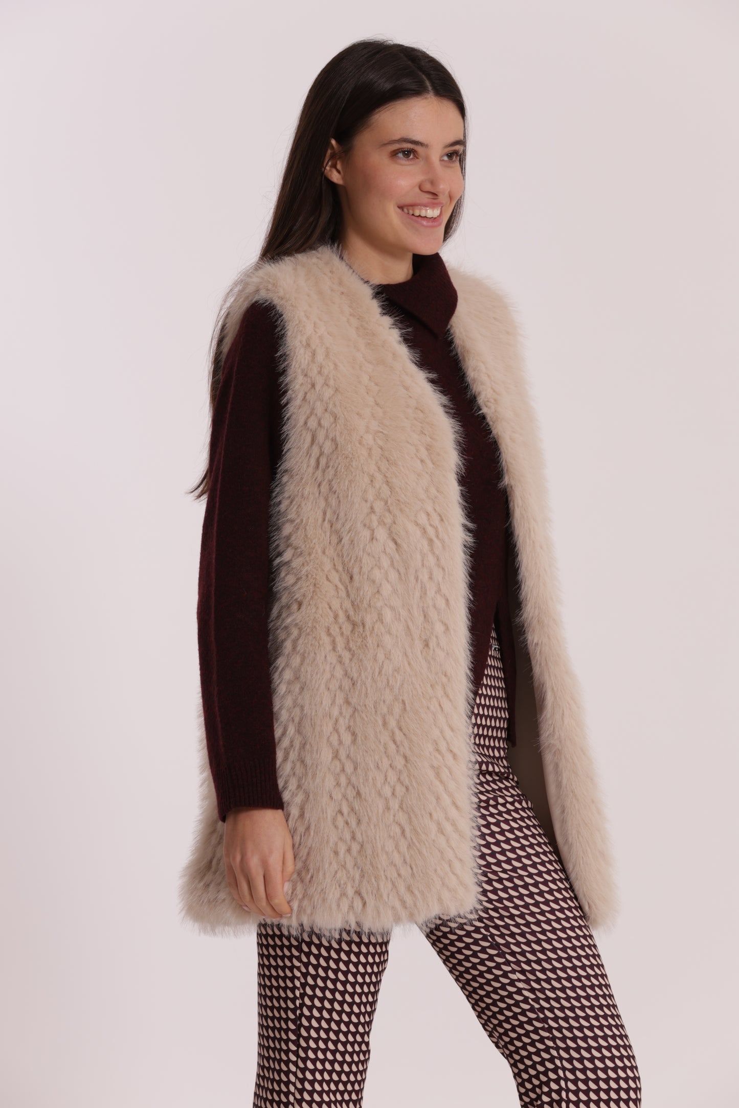 GILET LUNGO EFFETTO MONTONE
