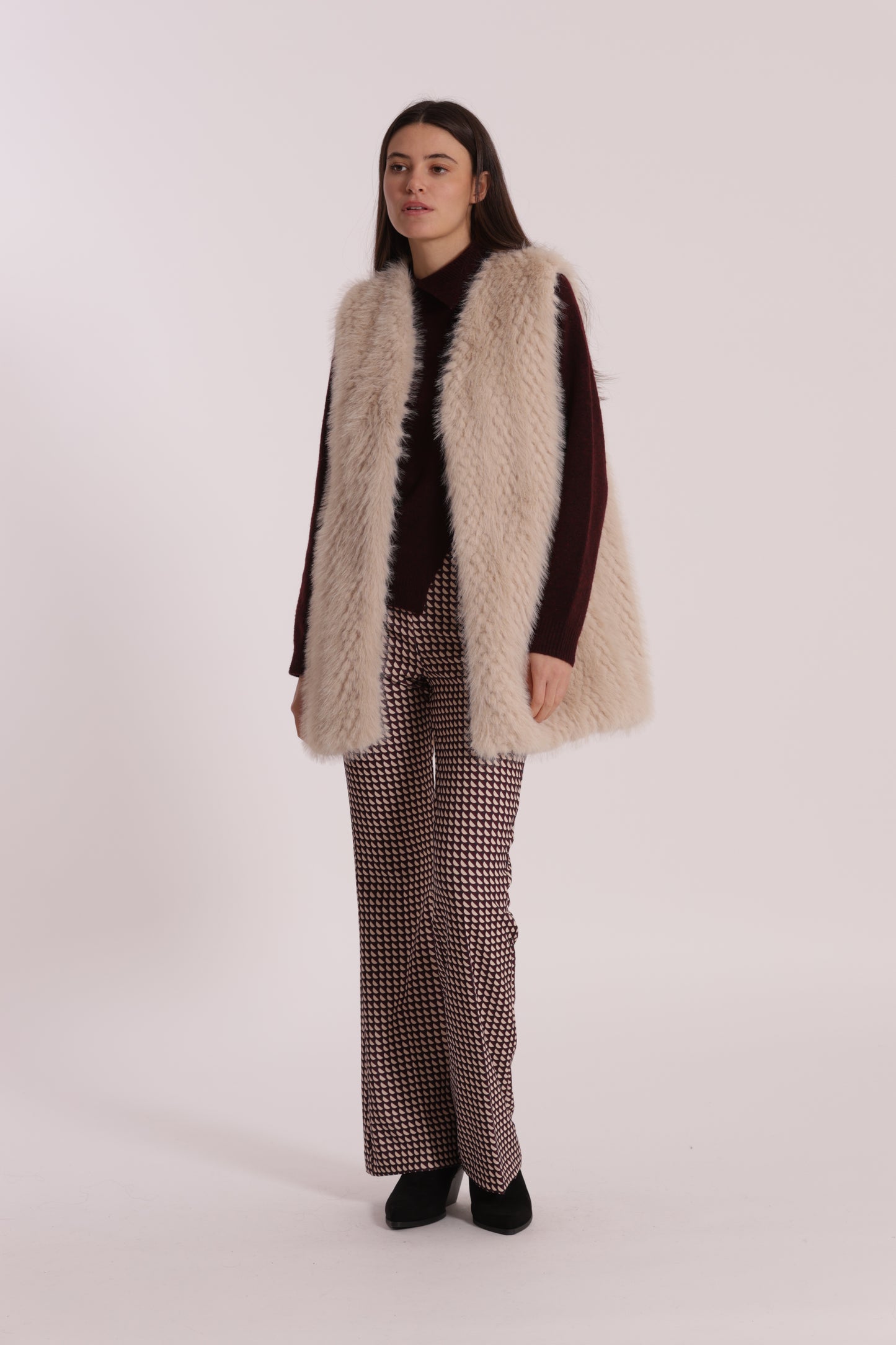 GILET LUNGO EFFETTO MONTONE