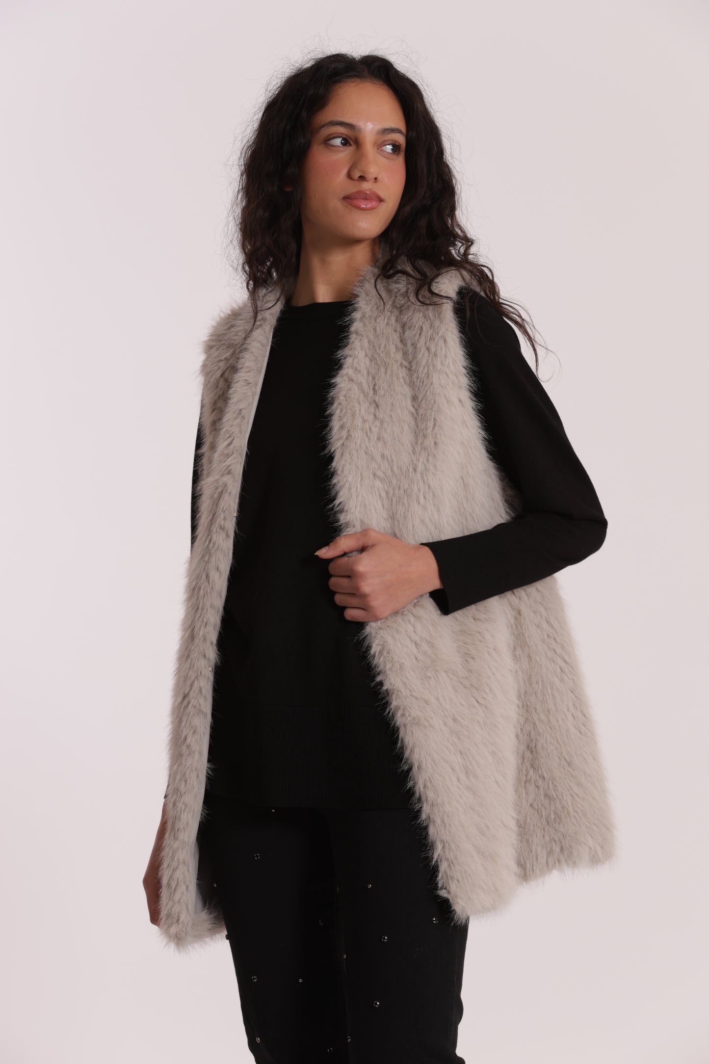 GILET LUNGO EFFETTO MONTONE