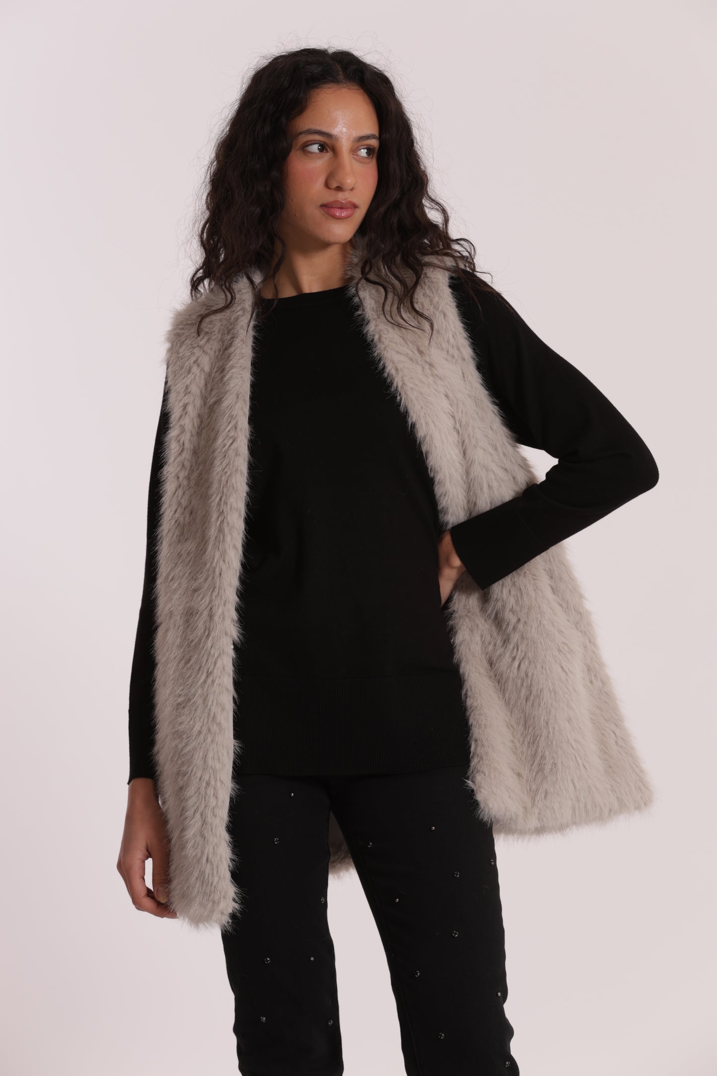 GILET LUNGO EFFETTO MONTONE