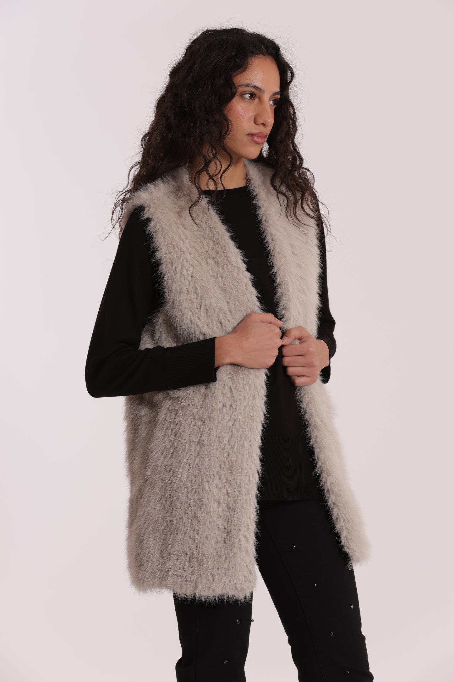 GILET LUNGO EFFETTO MONTONE