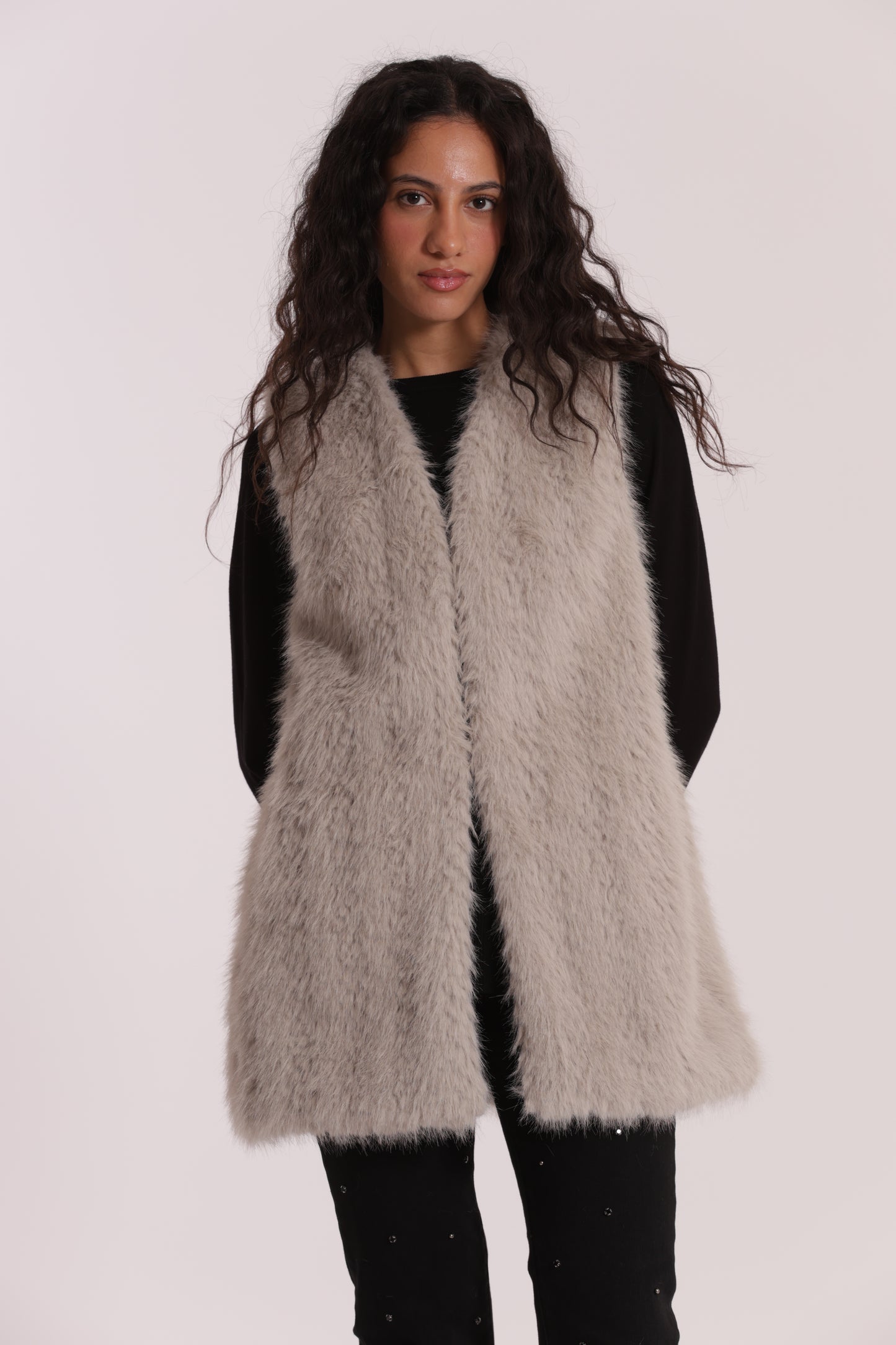 GILET LUNGO EFFETTO MONTONE