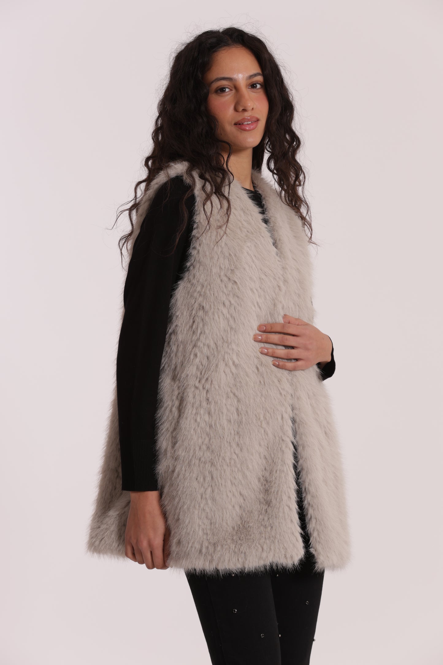 GILET LUNGO EFFETTO MONTONE