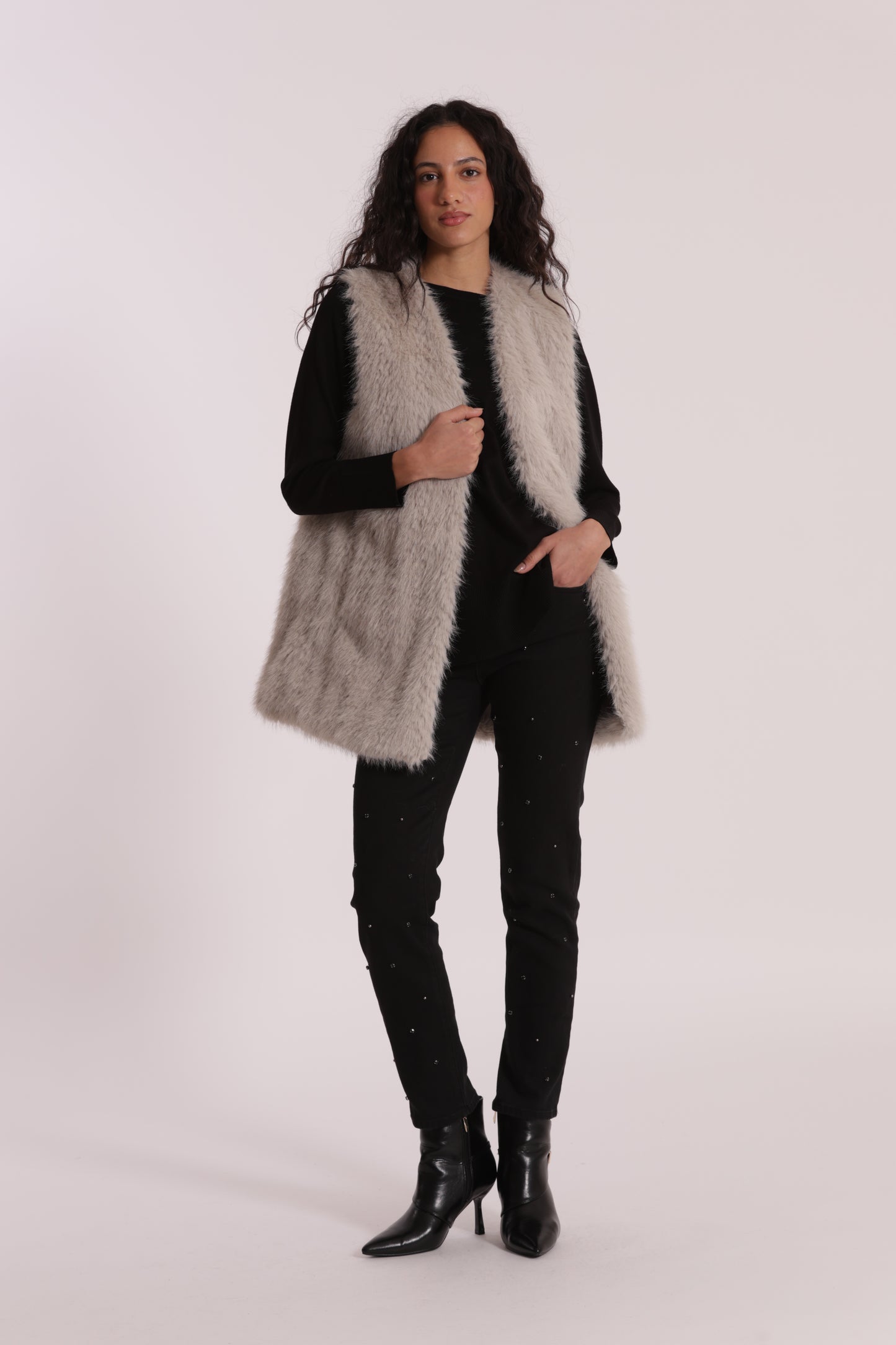 GILET LUNGO EFFETTO MONTONE