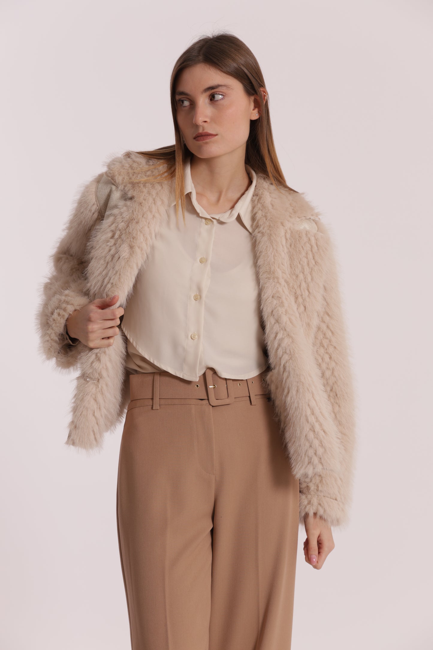 GIUBBOTTO CROPPED REVERSIBILE EFFETTO MONTONE