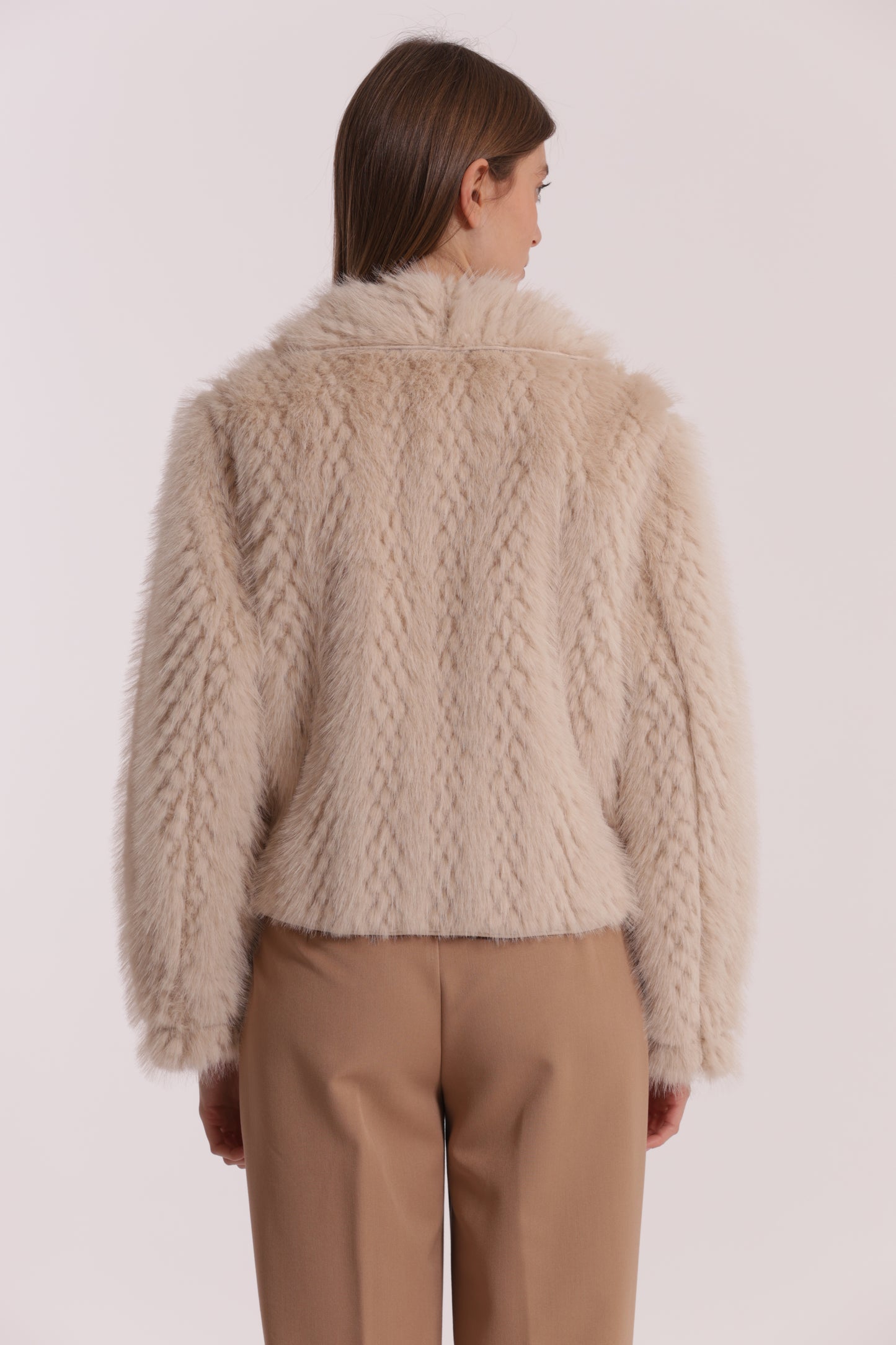 GIUBBOTTO CROPPED REVERSIBILE EFFETTO MONTONE
