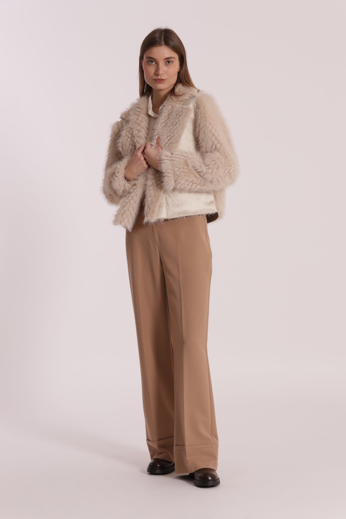 GIUBBOTTO CROPPED REVERSIBILE EFFETTO MONTONE