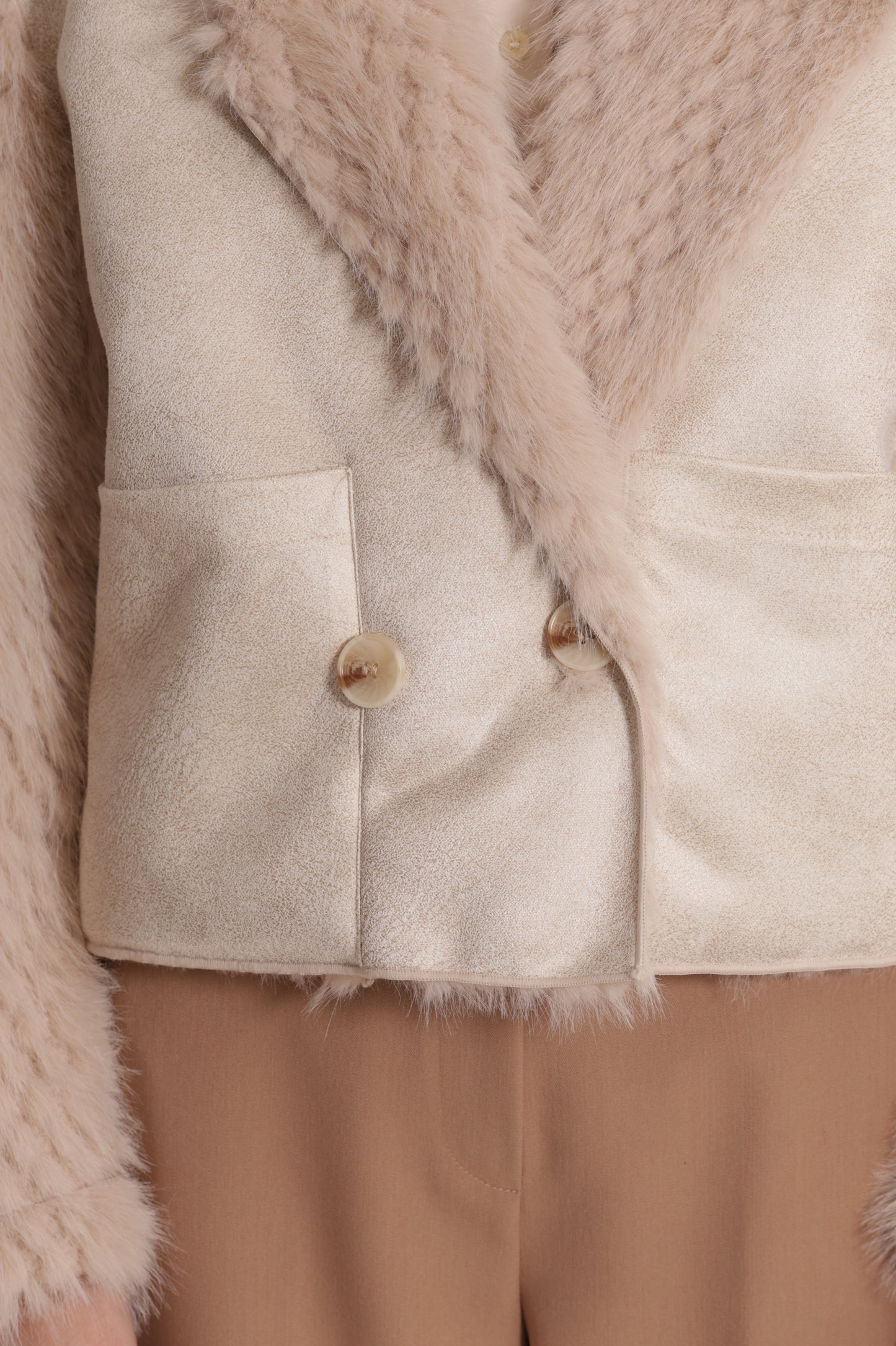 GIUBBOTTO CROPPED REVERSIBILE EFFETTO MONTONE