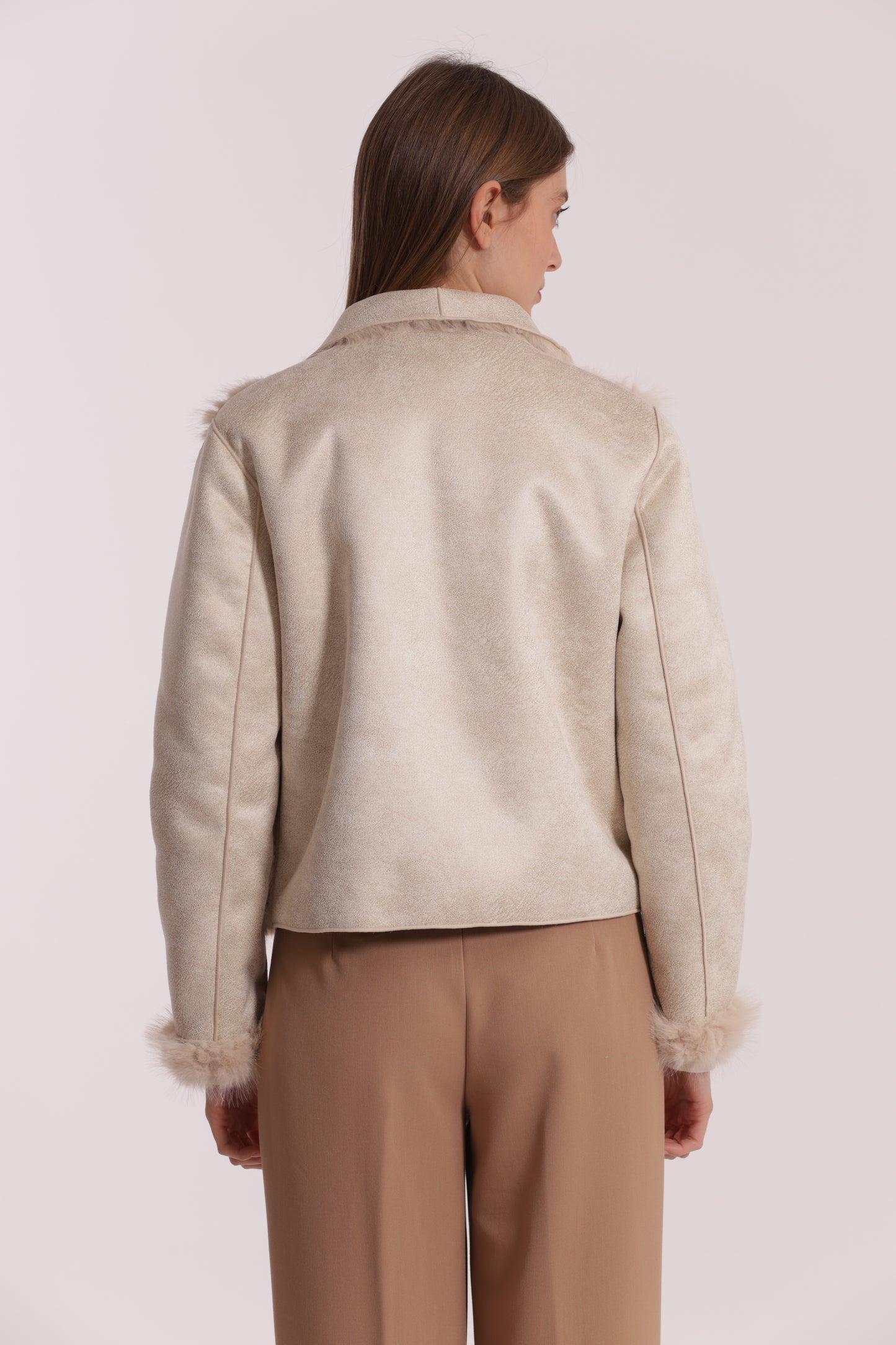 GIUBBOTTO CROPPED REVERSIBILE EFFETTO MONTONE