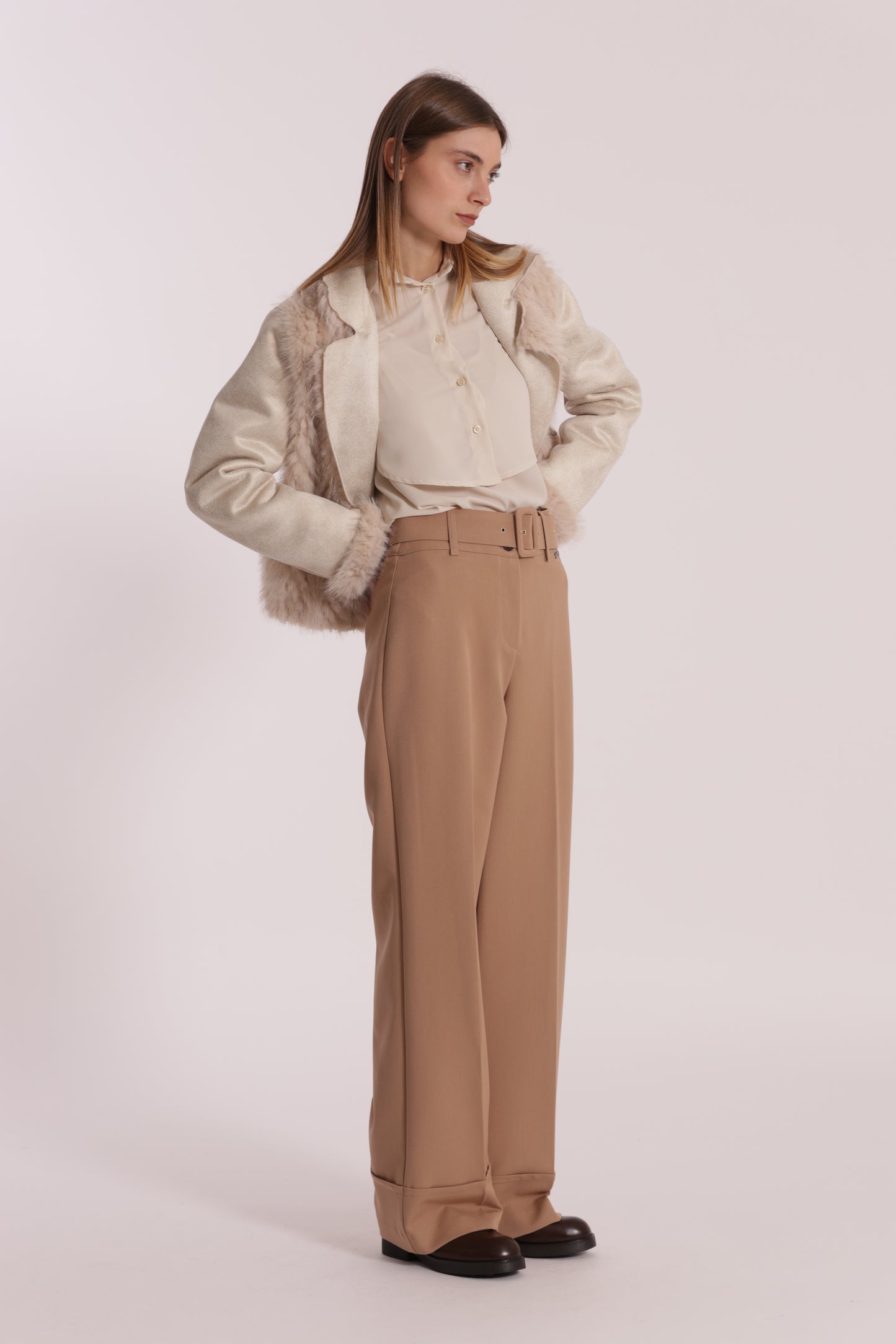 GIUBBOTTO CROPPED REVERSIBILE EFFETTO MONTONE
