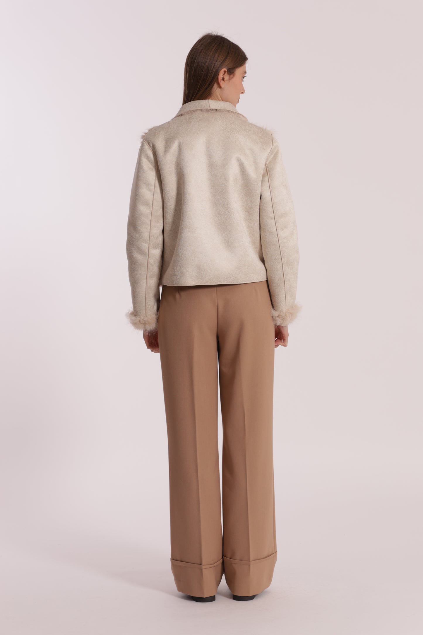GIUBBOTTO CROPPED REVERSIBILE EFFETTO MONTONE