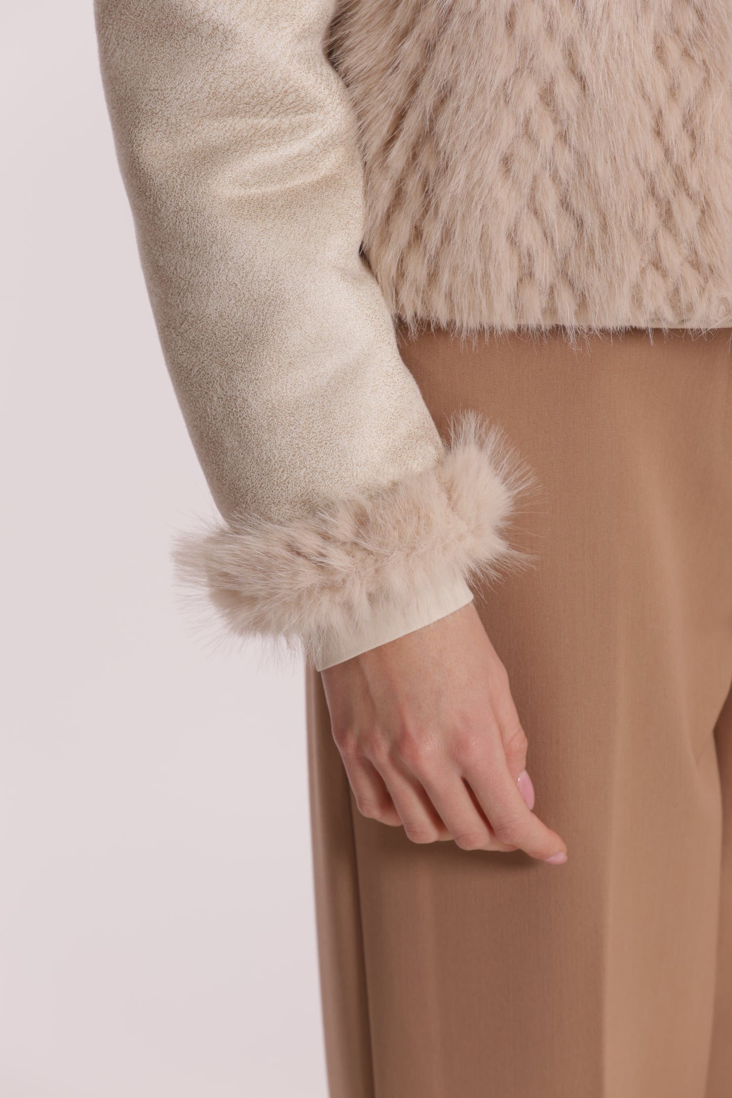 GIUBBOTTO CROPPED REVERSIBILE EFFETTO MONTONE