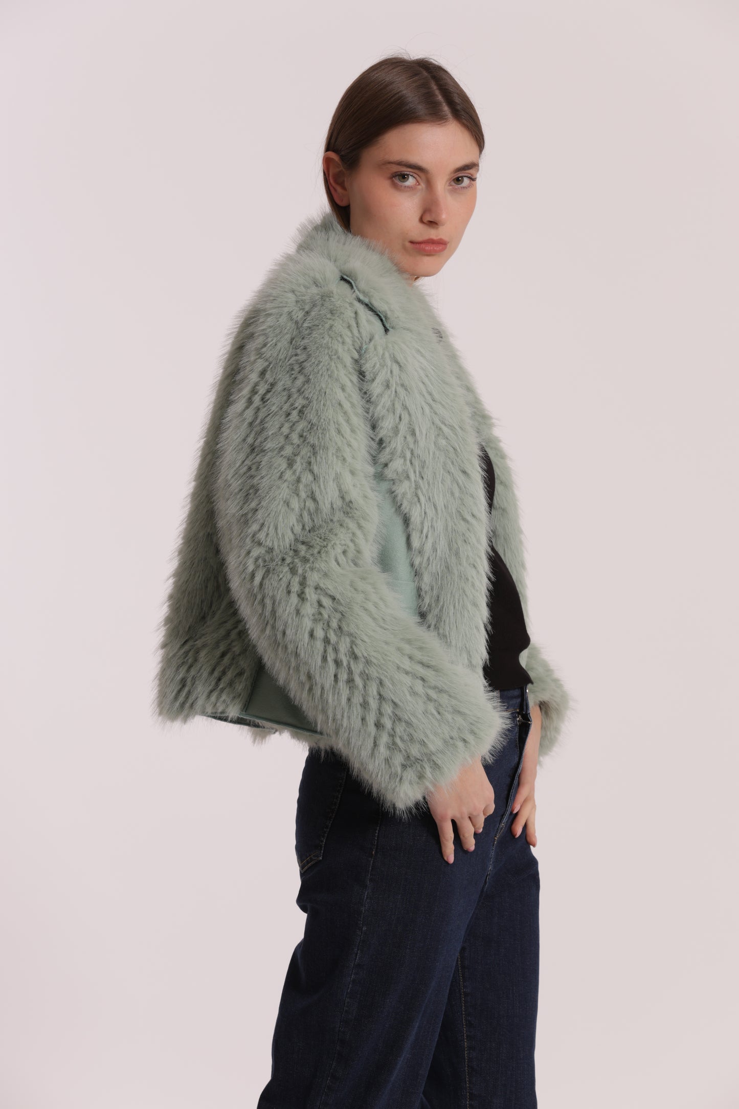 GIUBBOTTO CROPPED REVERSIBILE EFFETTO MONTONE