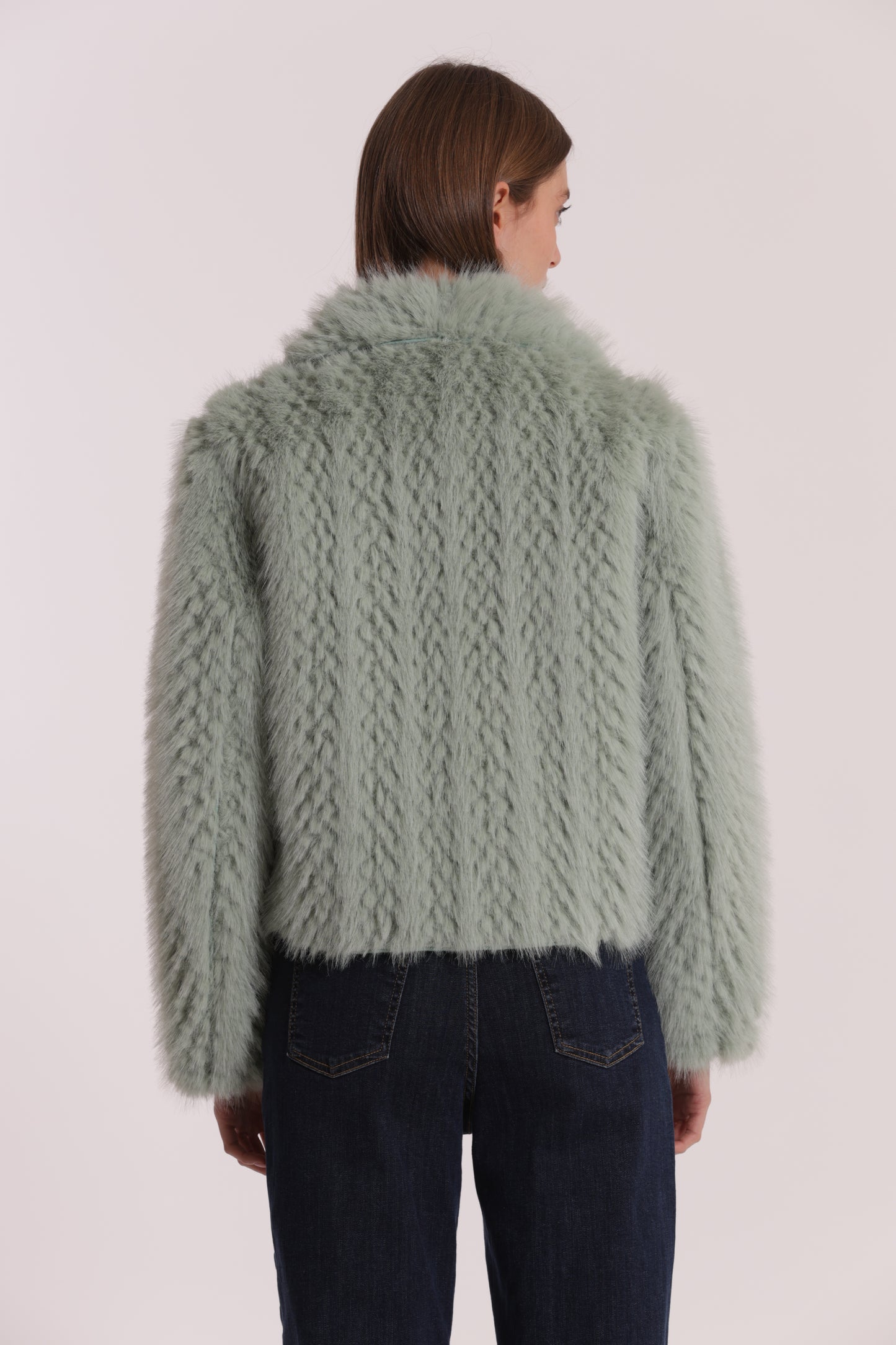 GIUBBOTTO CROPPED REVERSIBILE EFFETTO MONTONE