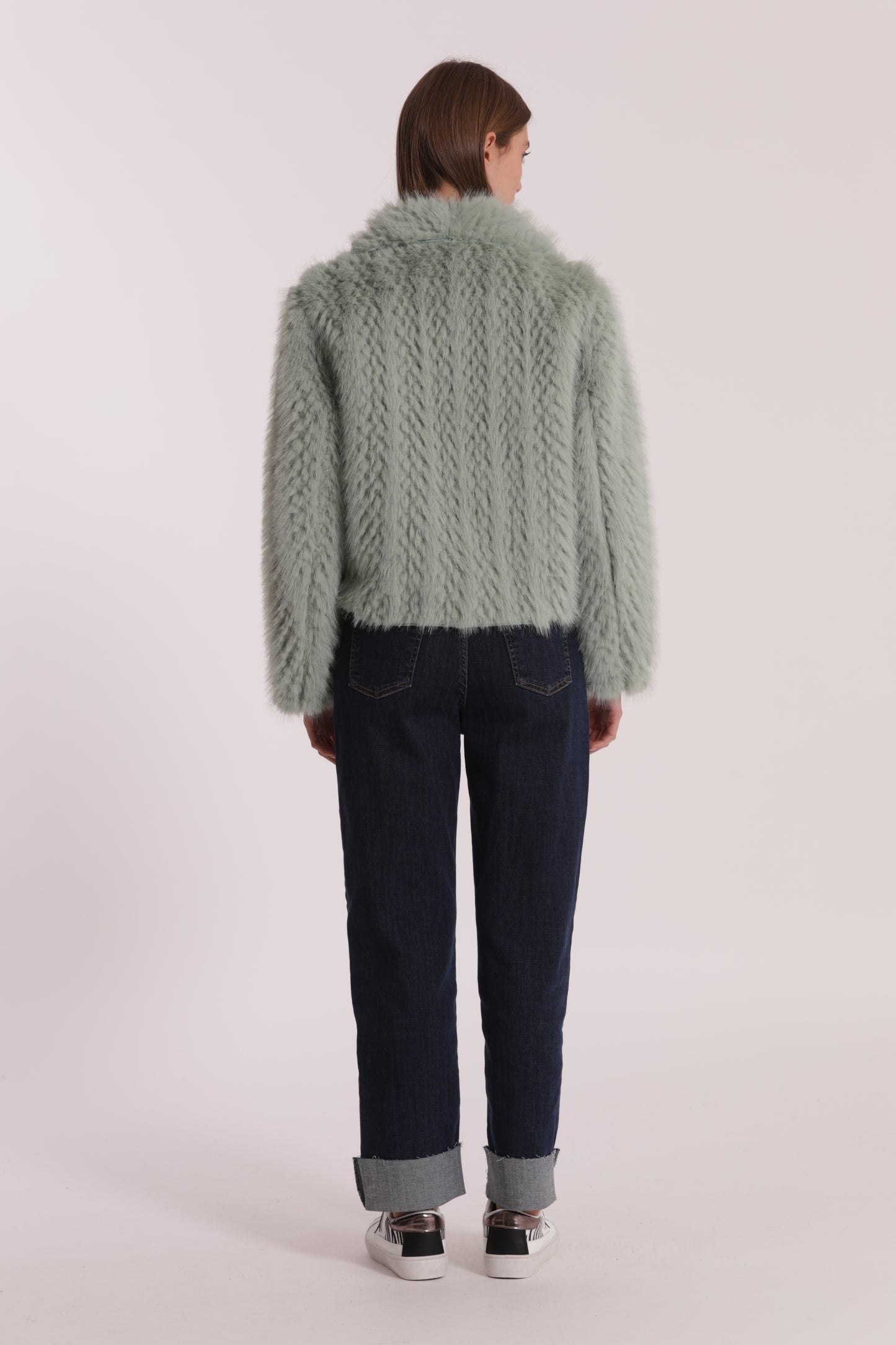 GIUBBOTTO CROPPED REVERSIBILE EFFETTO MONTONE