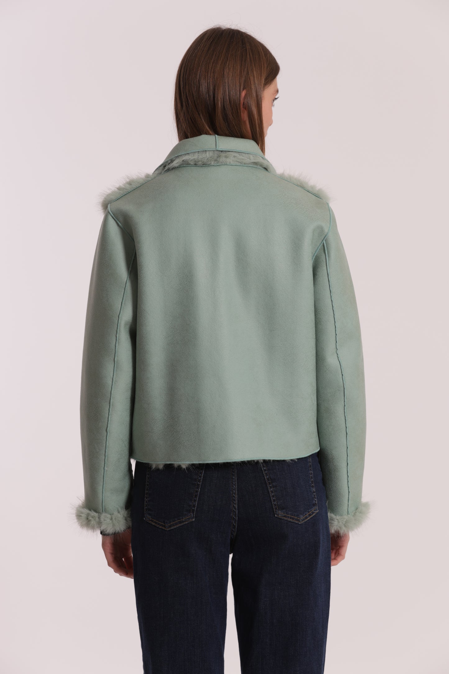 GIUBBOTTO CROPPED REVERSIBILE EFFETTO MONTONE