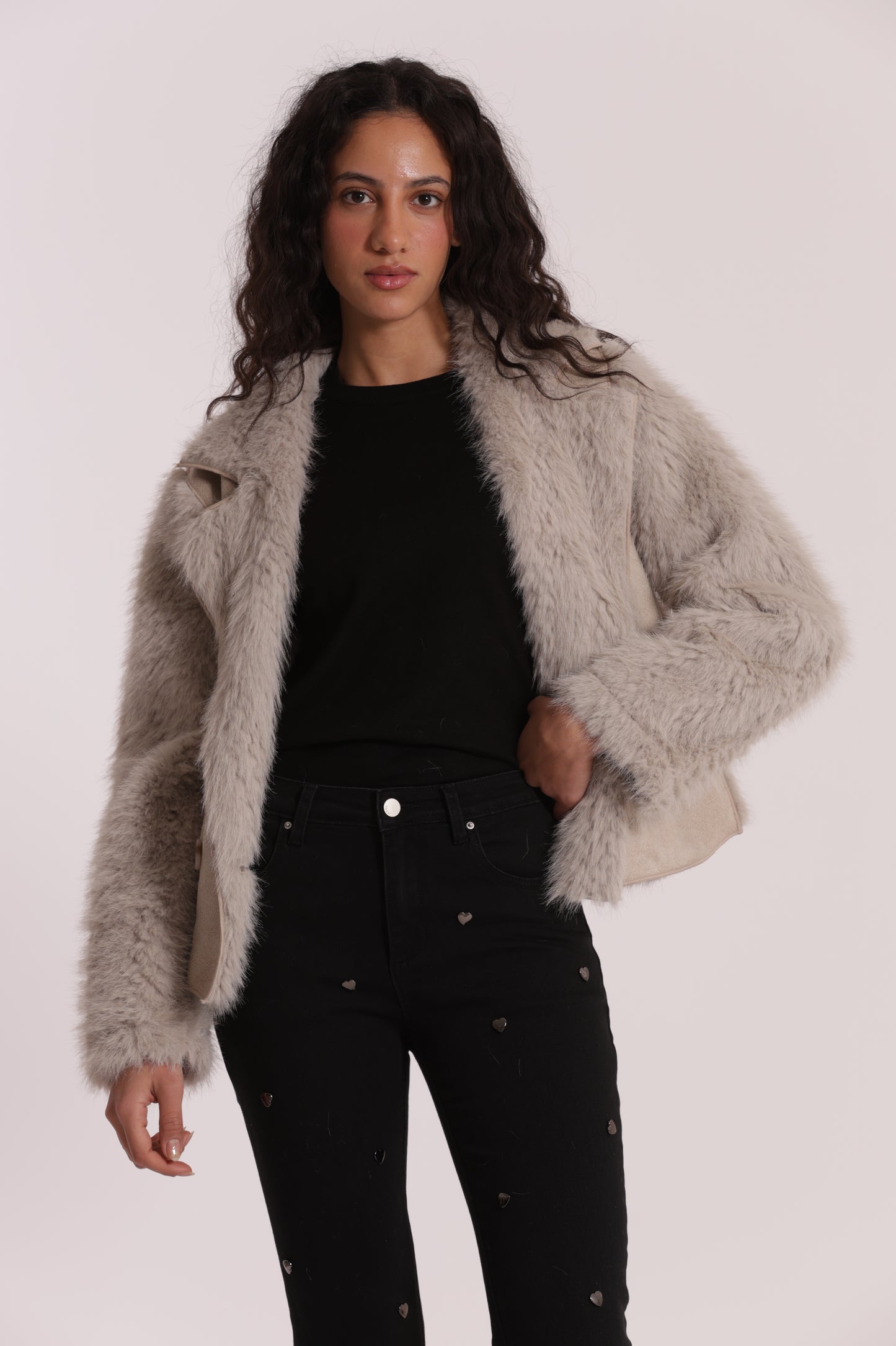 GIUBBOTTO CROPPED REVERSIBILE EFFETTO MONTONE
