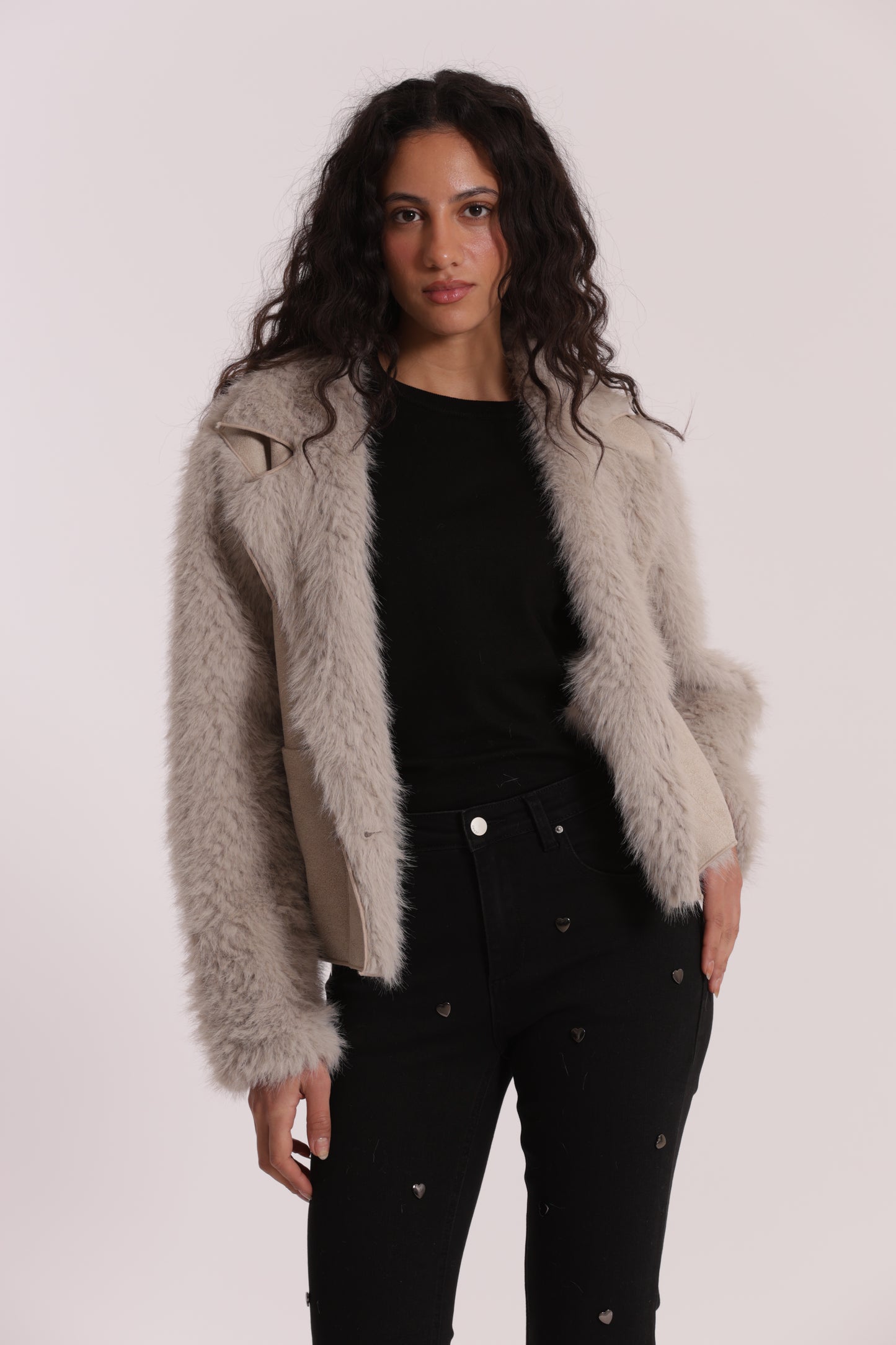 GIUBBOTTO CROPPED REVERSIBILE EFFETTO MONTONE