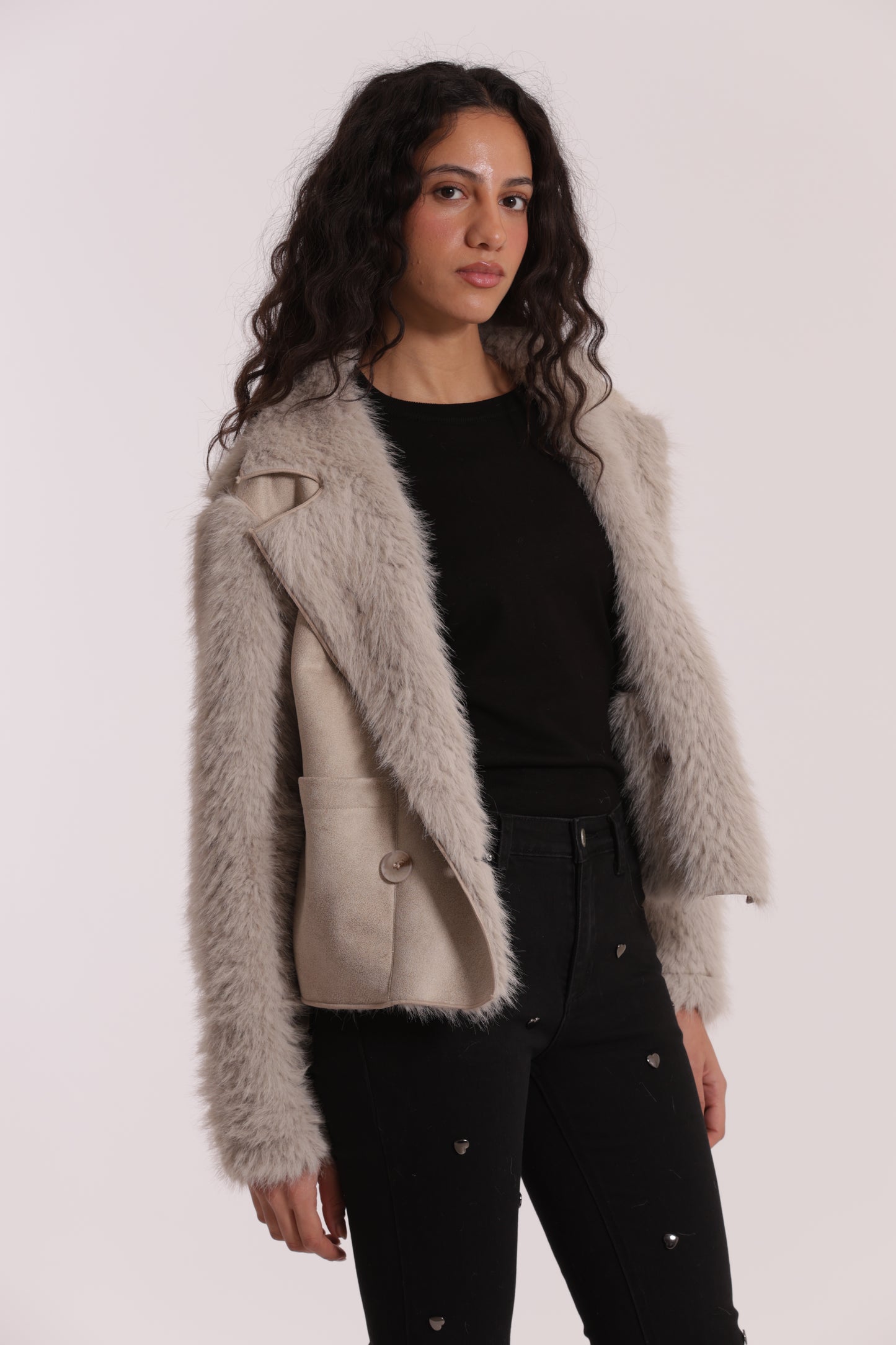 GIUBBOTTO CROPPED REVERSIBILE EFFETTO MONTONE