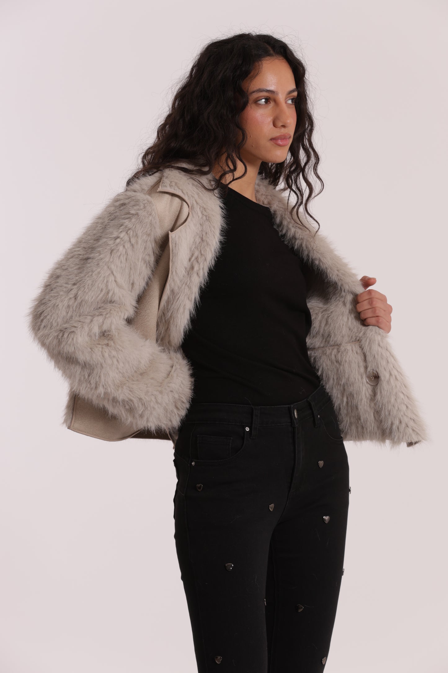 GIUBBOTTO CROPPED REVERSIBILE EFFETTO MONTONE