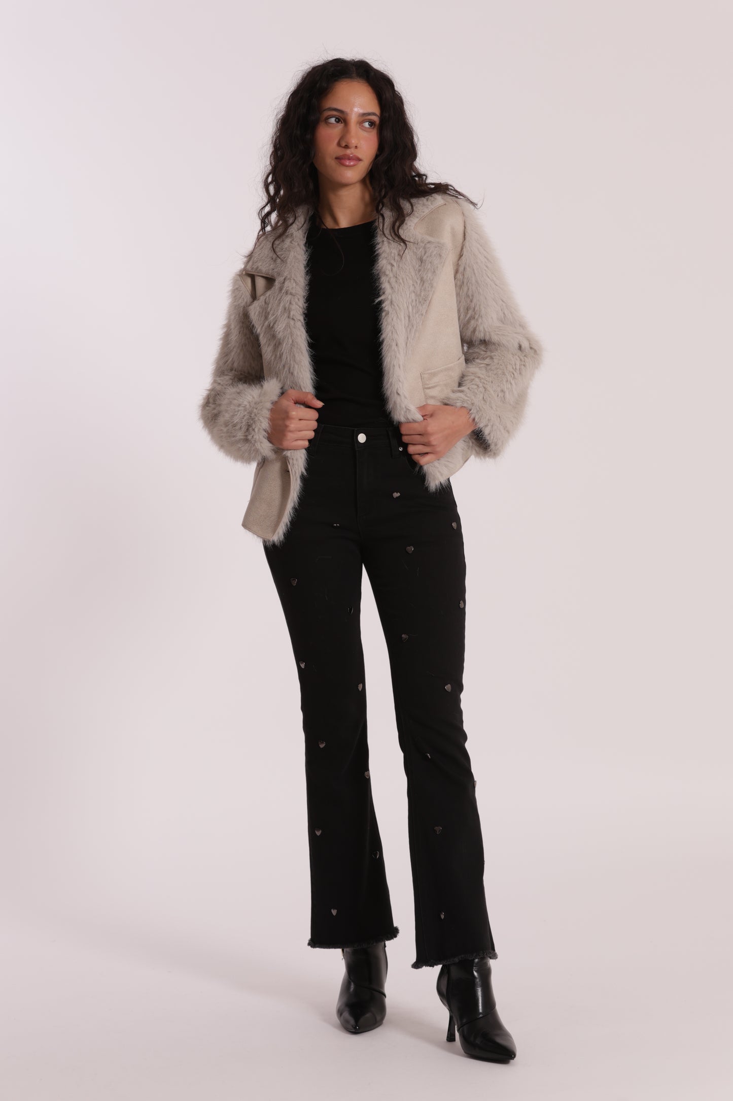 GIUBBOTTO CROPPED REVERSIBILE EFFETTO MONTONE