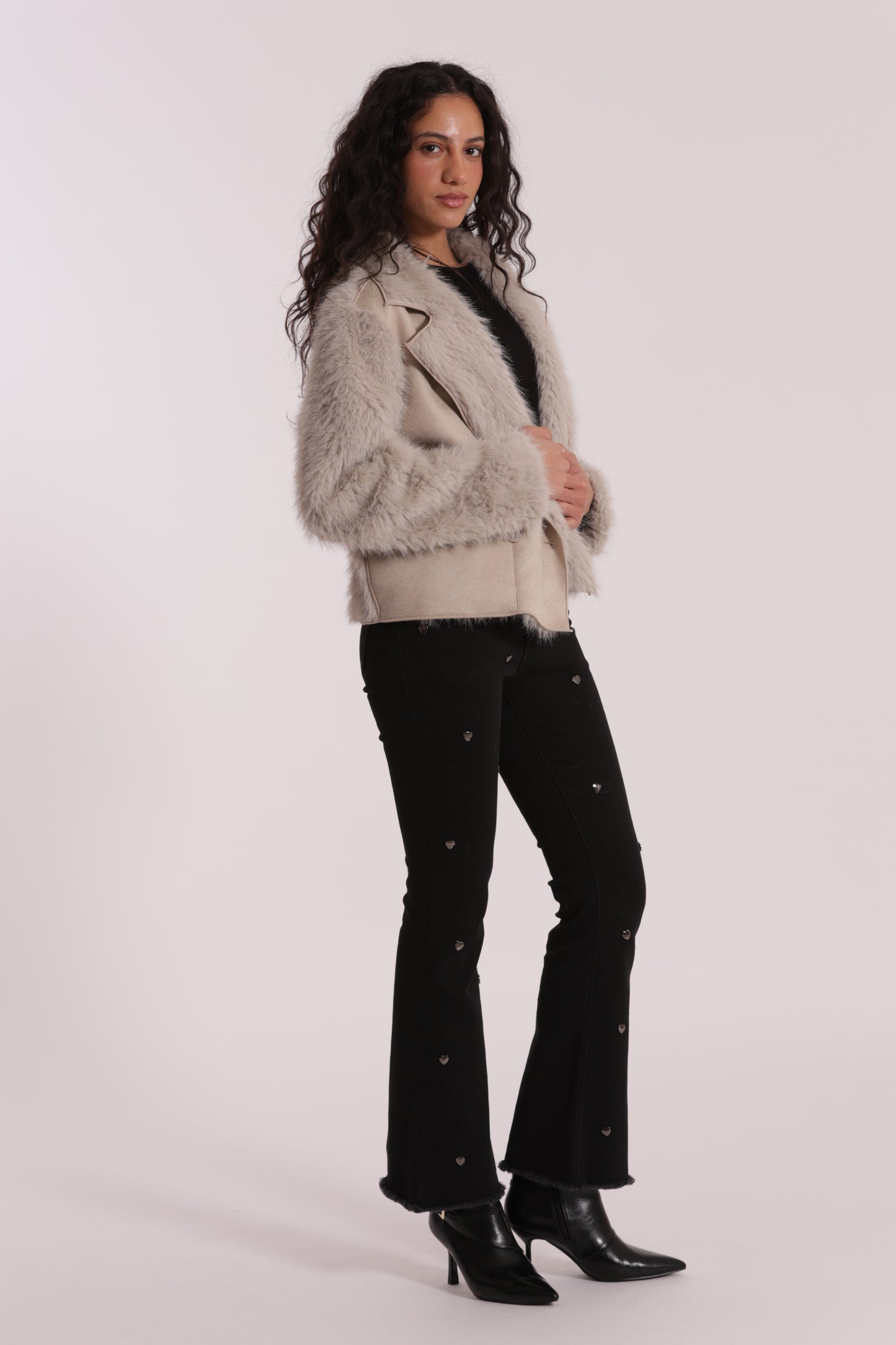 GIUBBOTTO CROPPED REVERSIBILE EFFETTO MONTONE