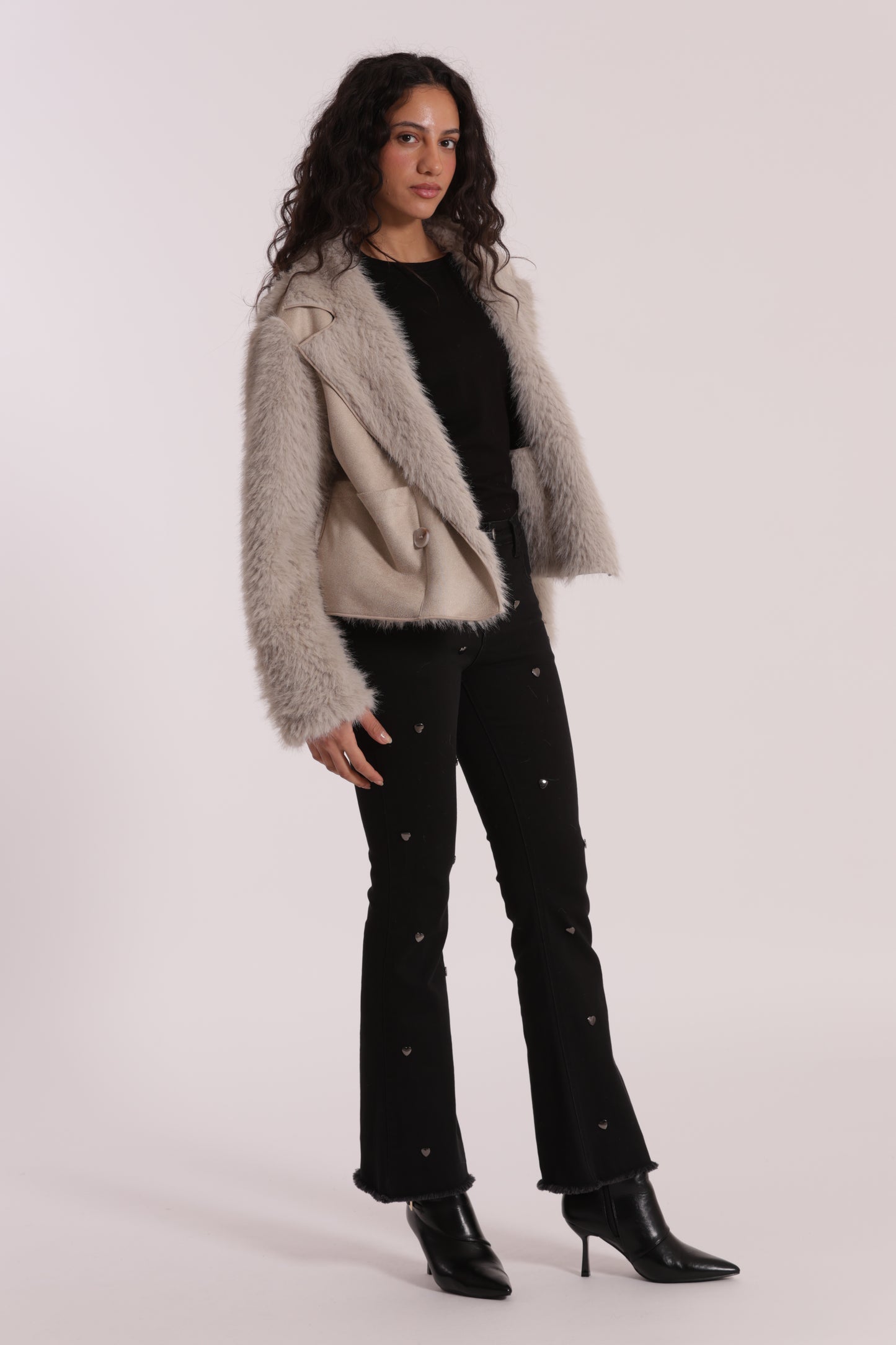 GIUBBOTTO CROPPED REVERSIBILE EFFETTO MONTONE
