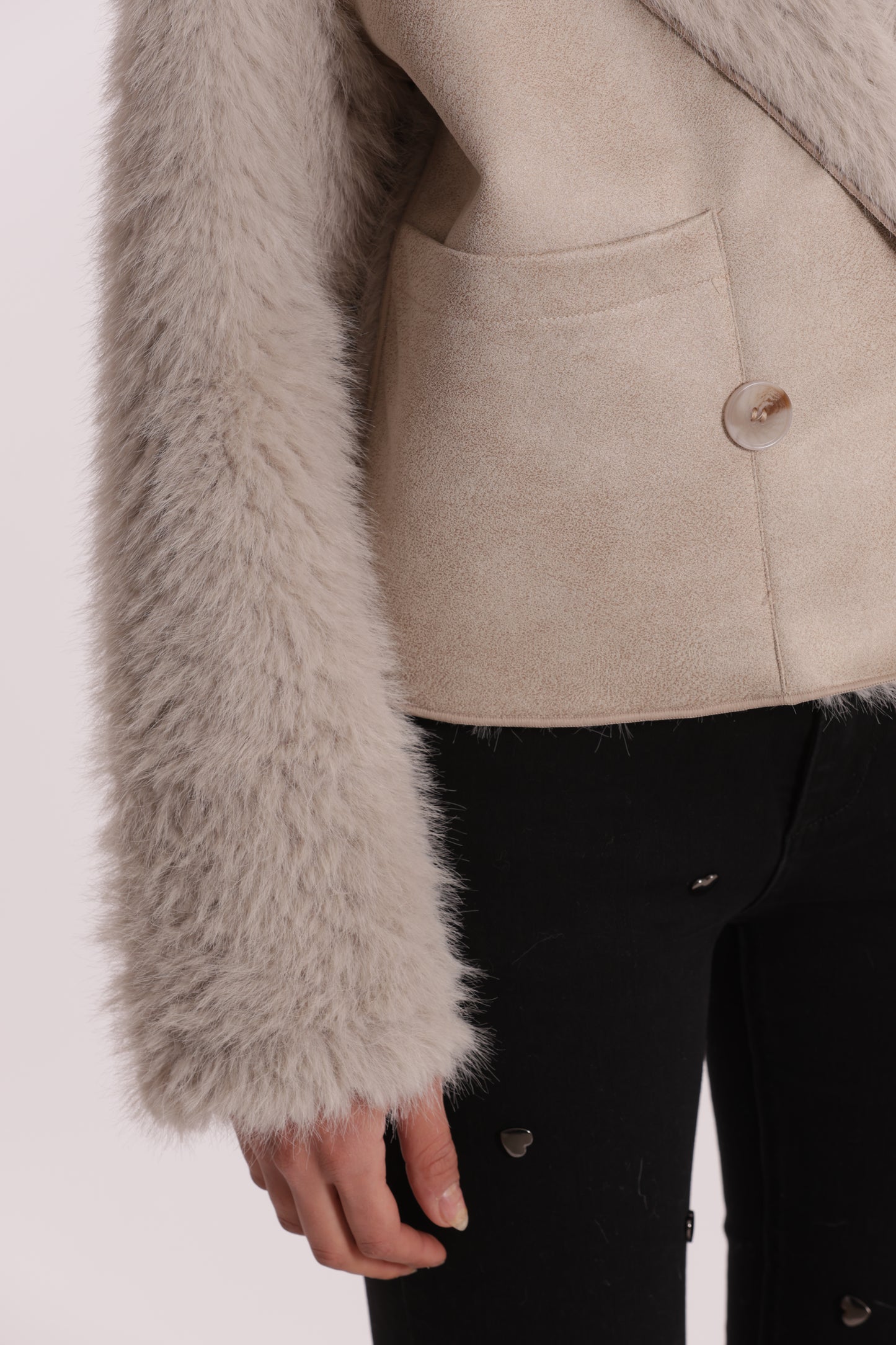 GIUBBOTTO CROPPED REVERSIBILE EFFETTO MONTONE