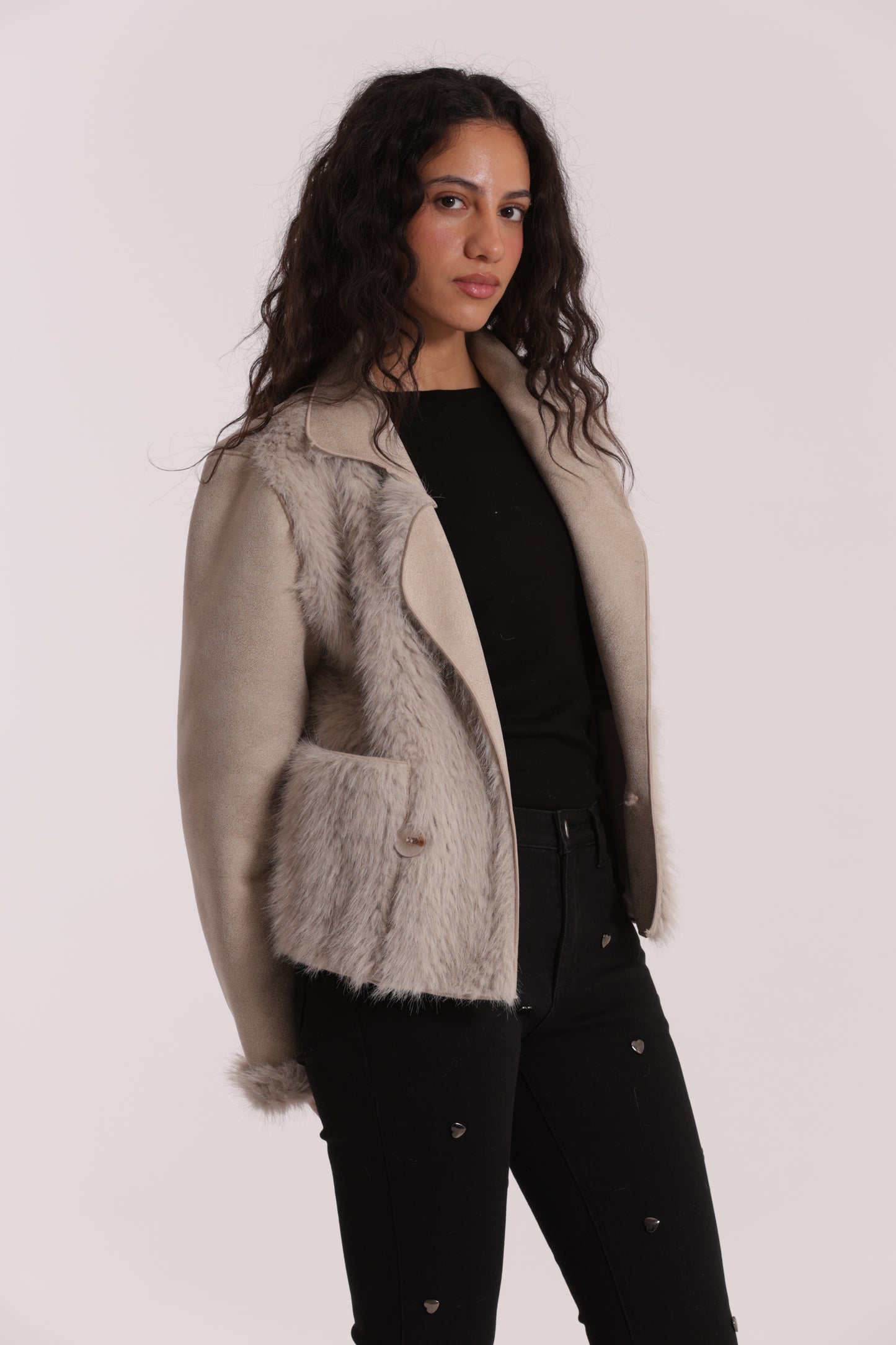 GIUBBOTTO CROPPED REVERSIBILE EFFETTO MONTONE
