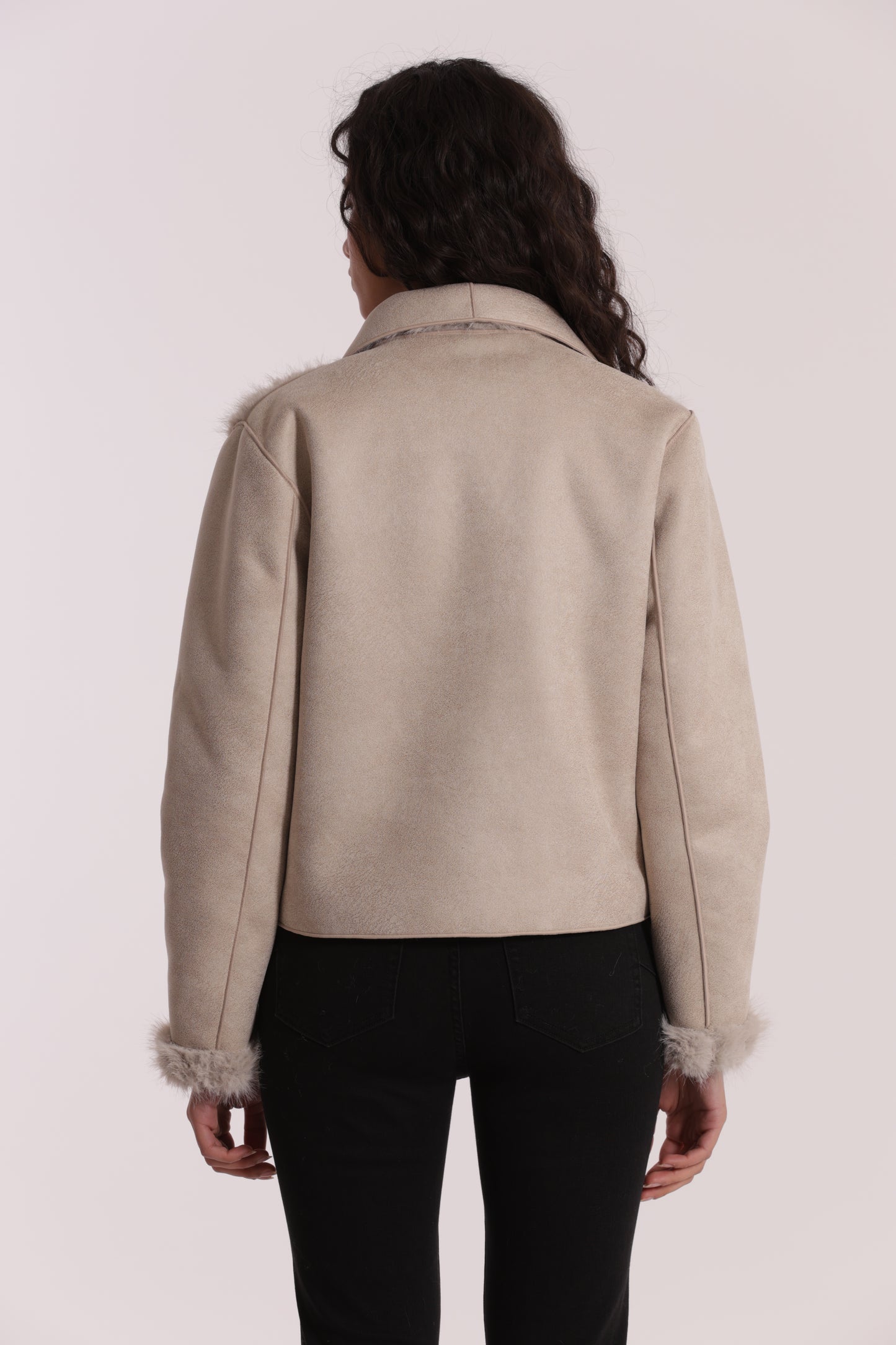GIUBBOTTO CROPPED REVERSIBILE EFFETTO MONTONE