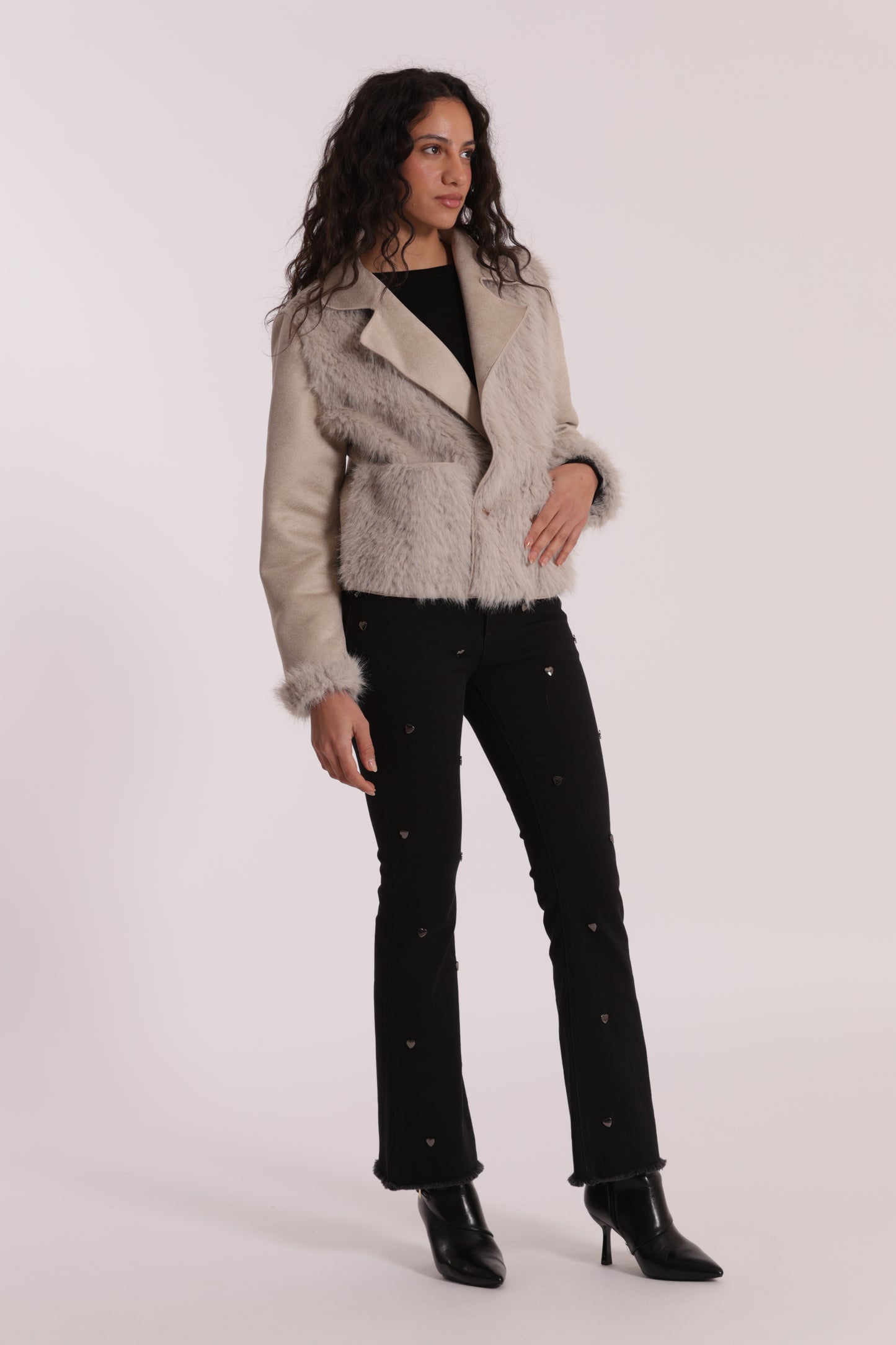 GIUBBOTTO CROPPED REVERSIBILE EFFETTO MONTONE