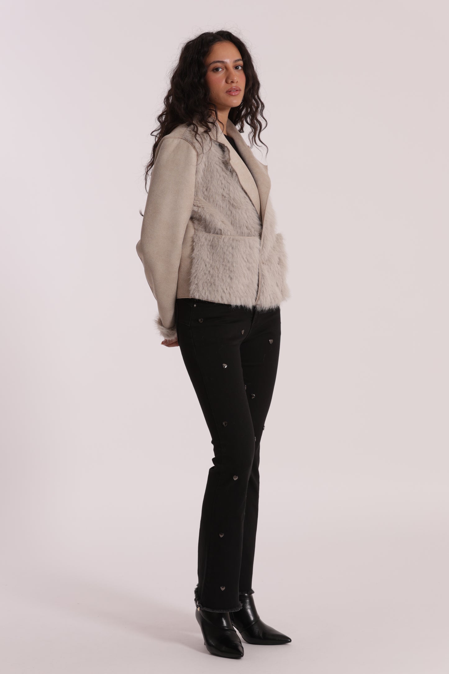 GIUBBOTTO CROPPED REVERSIBILE EFFETTO MONTONE