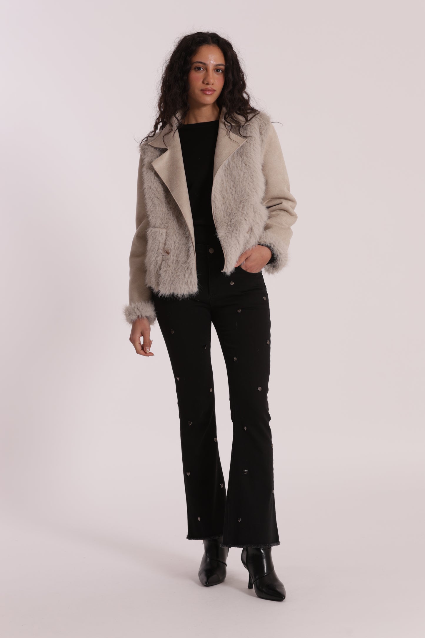GIUBBOTTO CROPPED REVERSIBILE EFFETTO MONTONE