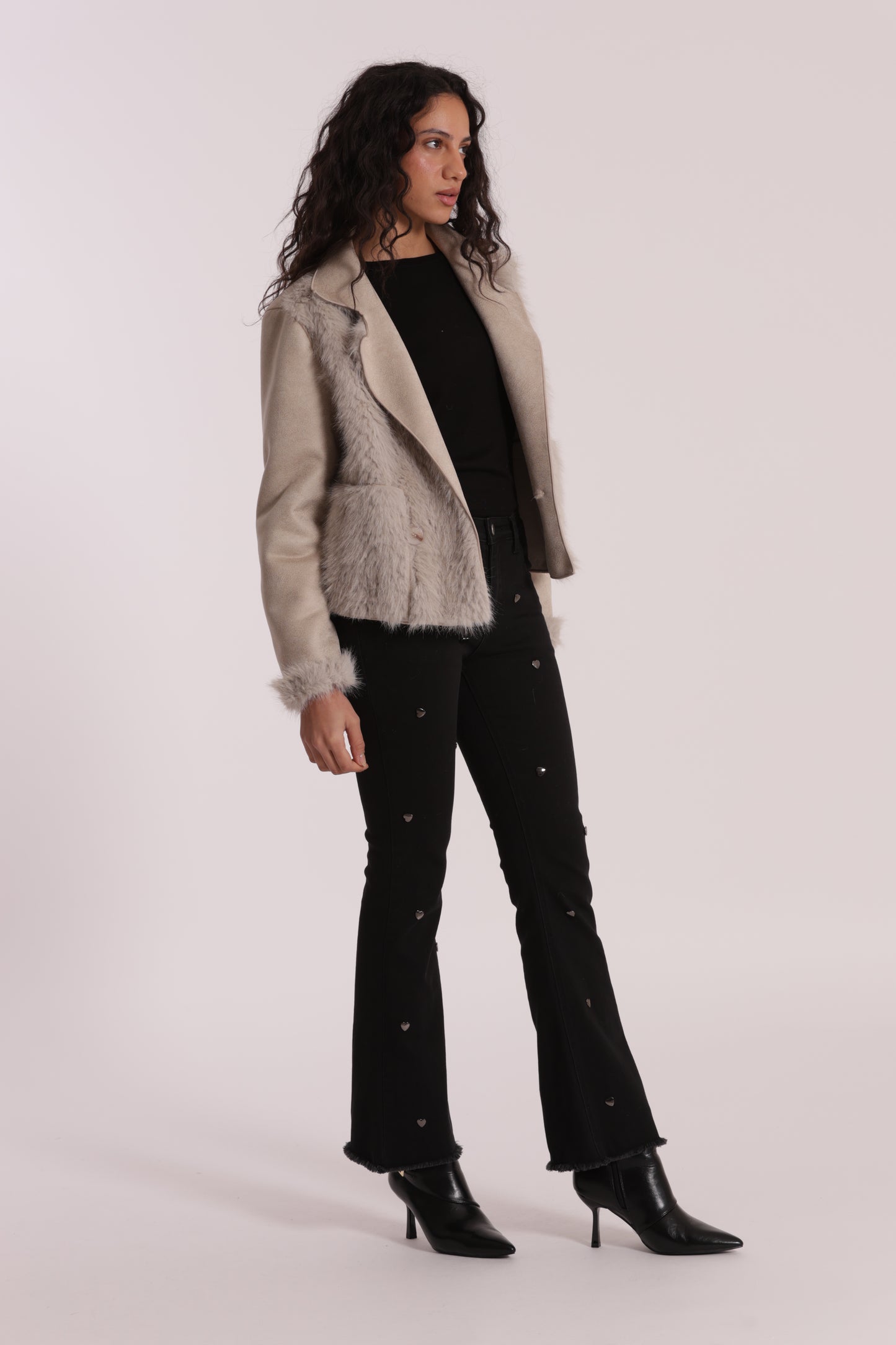 GIUBBOTTO CROPPED REVERSIBILE EFFETTO MONTONE