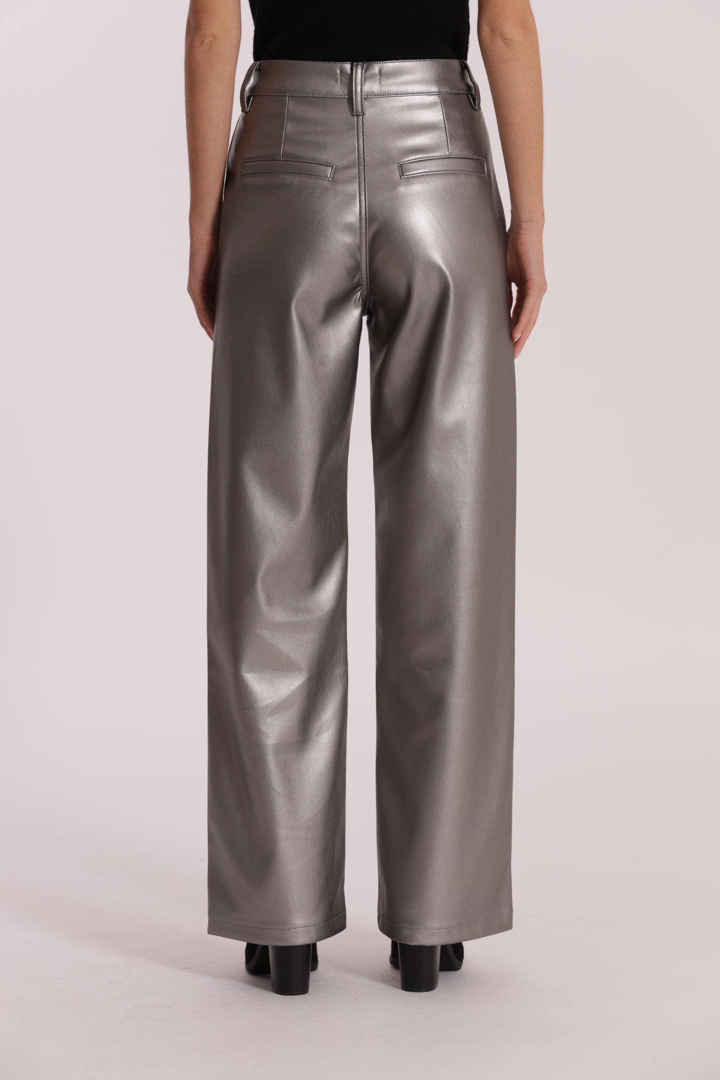 JEANS WIDE LEG SIMIL PELLE