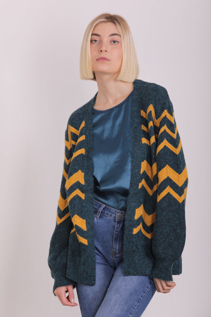 CARDIGAN APERTO CON MOTIVO ZIG-ZAG