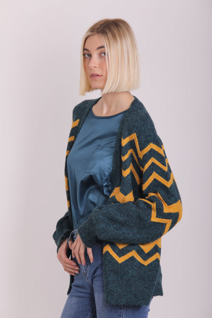 CARDIGAN APERTO CON MOTIVO ZIG-ZAG