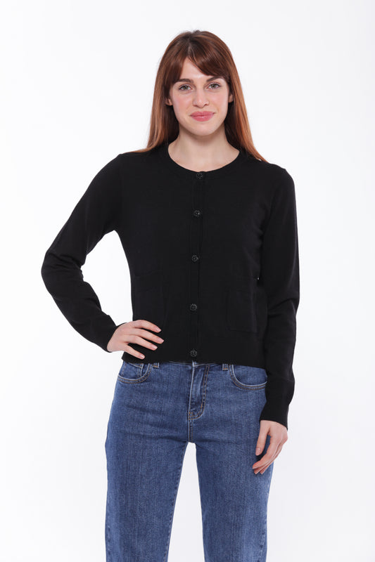 CARDIGAN CORTO CON BOTTONI GIOIELLO