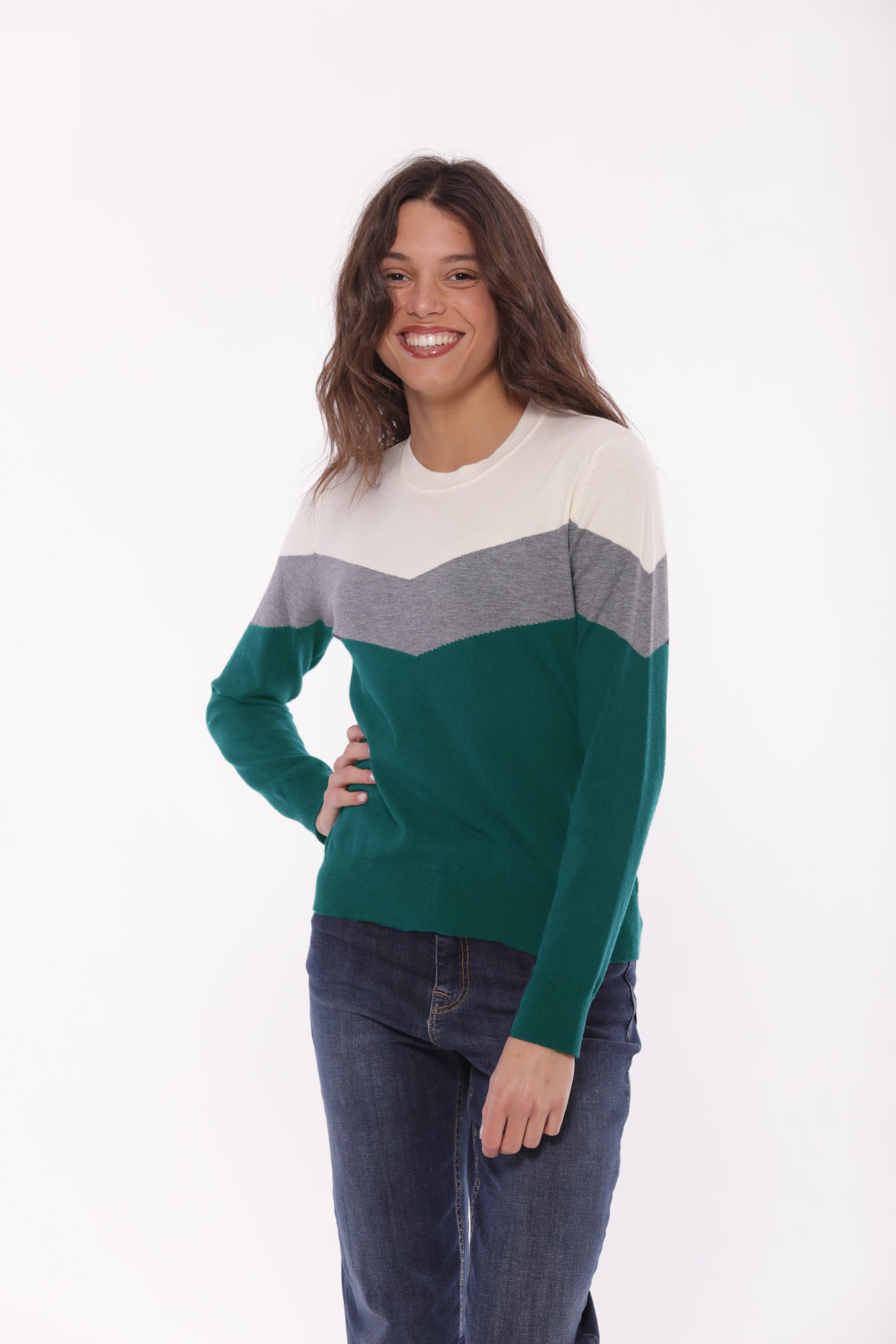 MAGLIA SCOLLO TONDO COLOR BLOCK