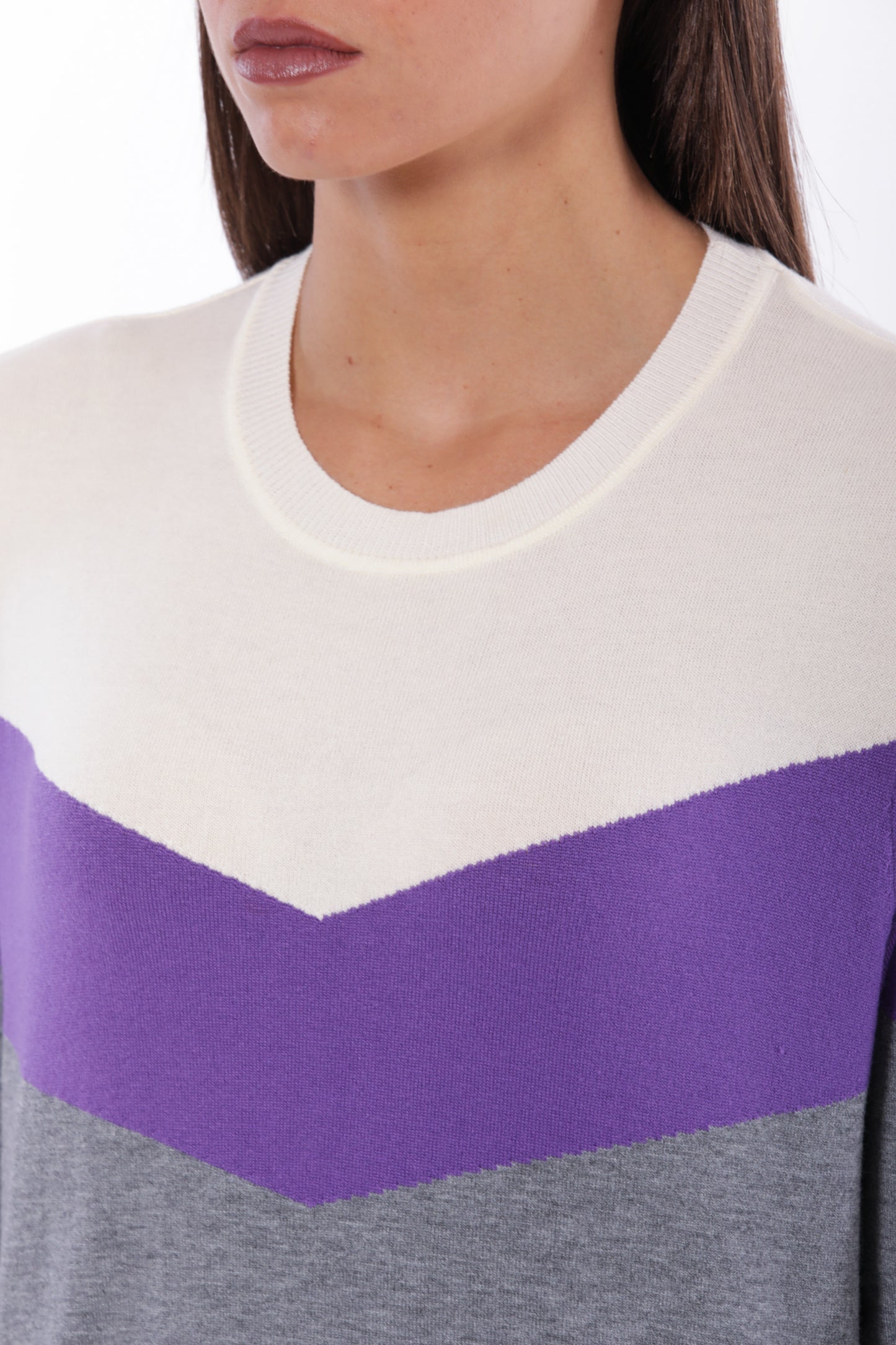 MAGLIA SCOLLO TONDO COLOR BLOCK