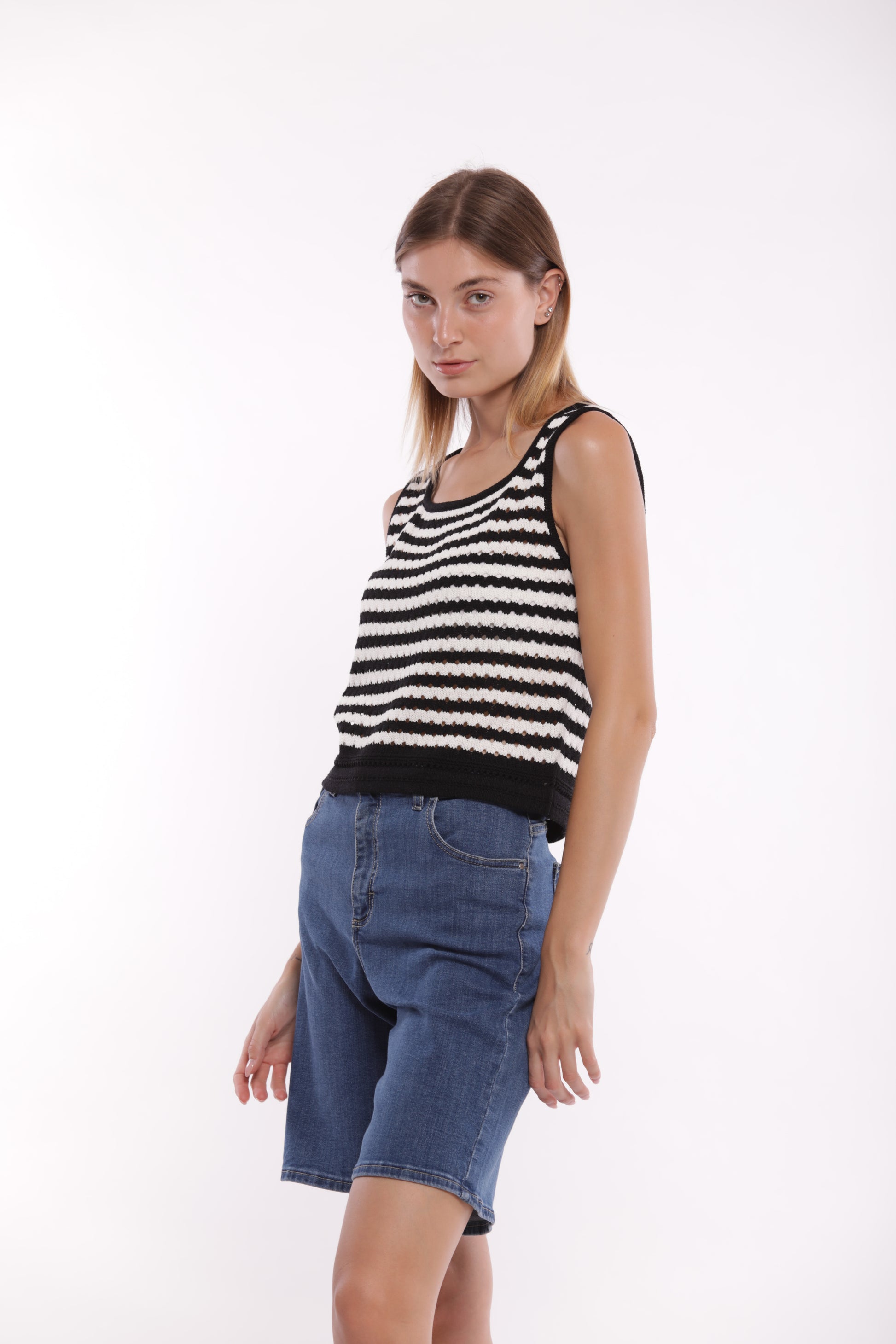 TOP IN MAGLIA A RIGHE