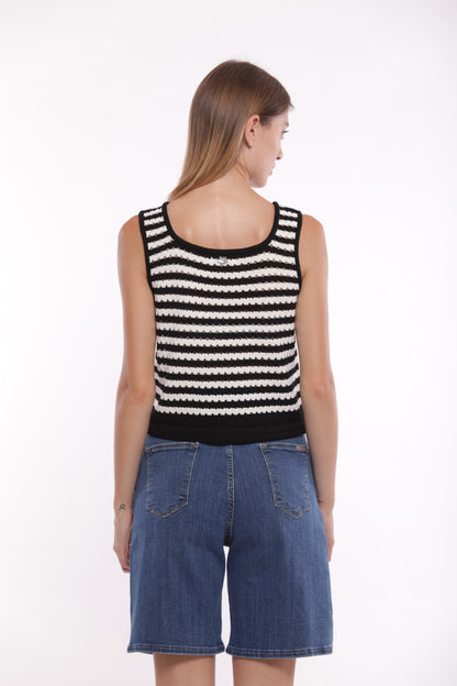 TOP IN MAGLIA A RIGHE