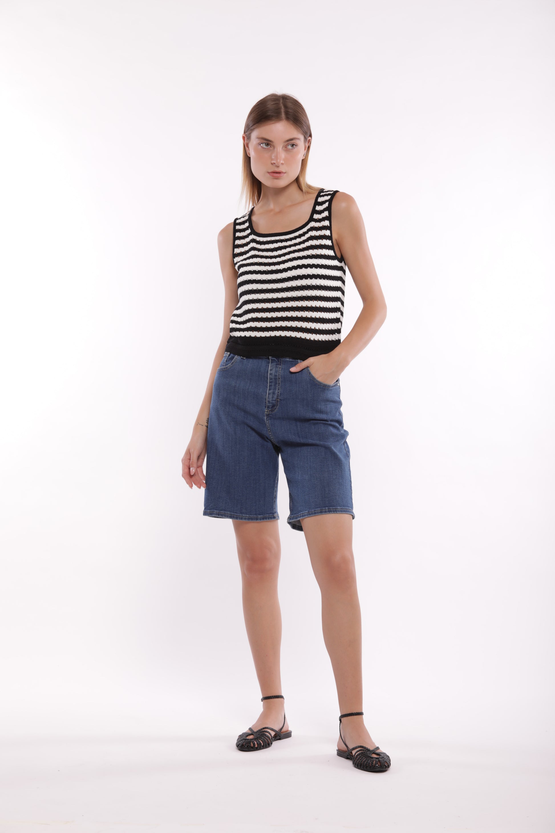 TOP IN MAGLIA A RIGHE