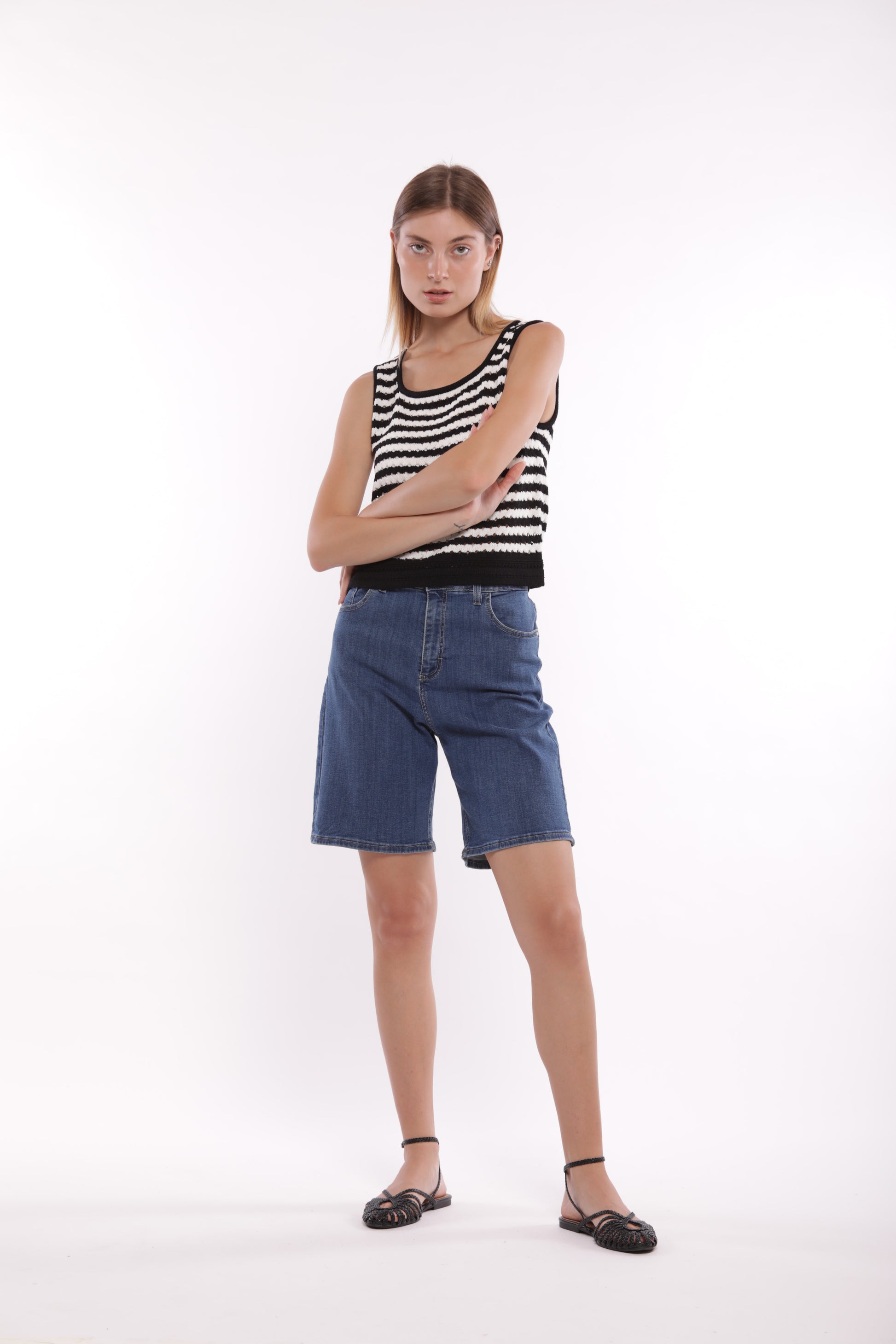 TOP IN MAGLIA A RIGHE