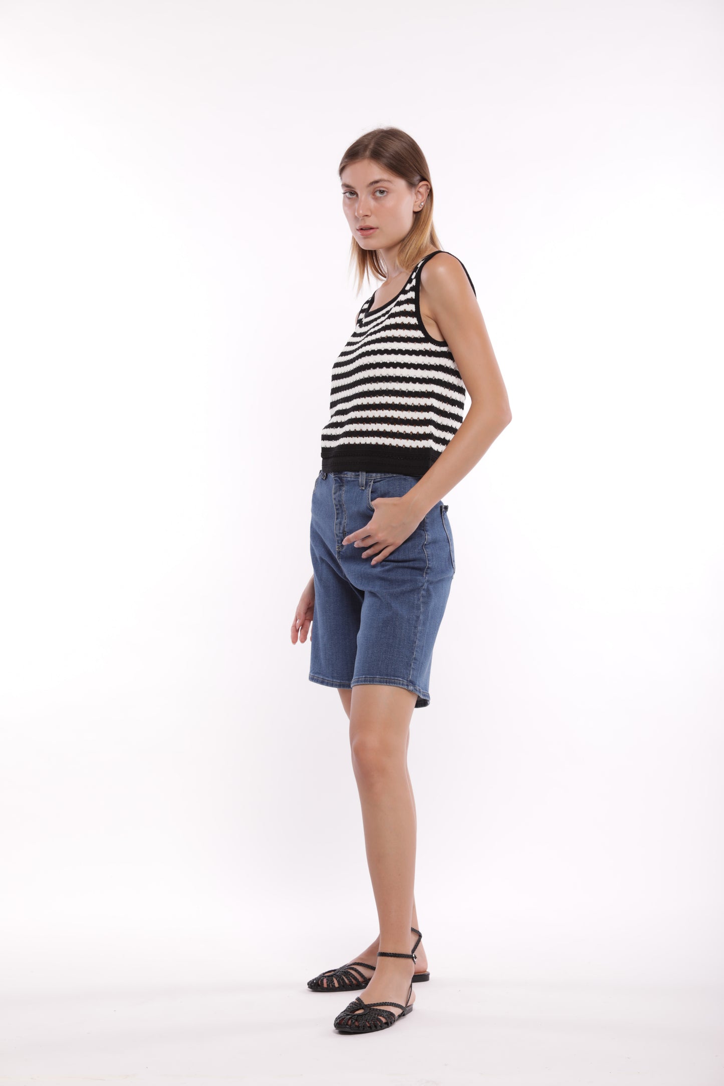 TOP IN MAGLIA A RIGHE