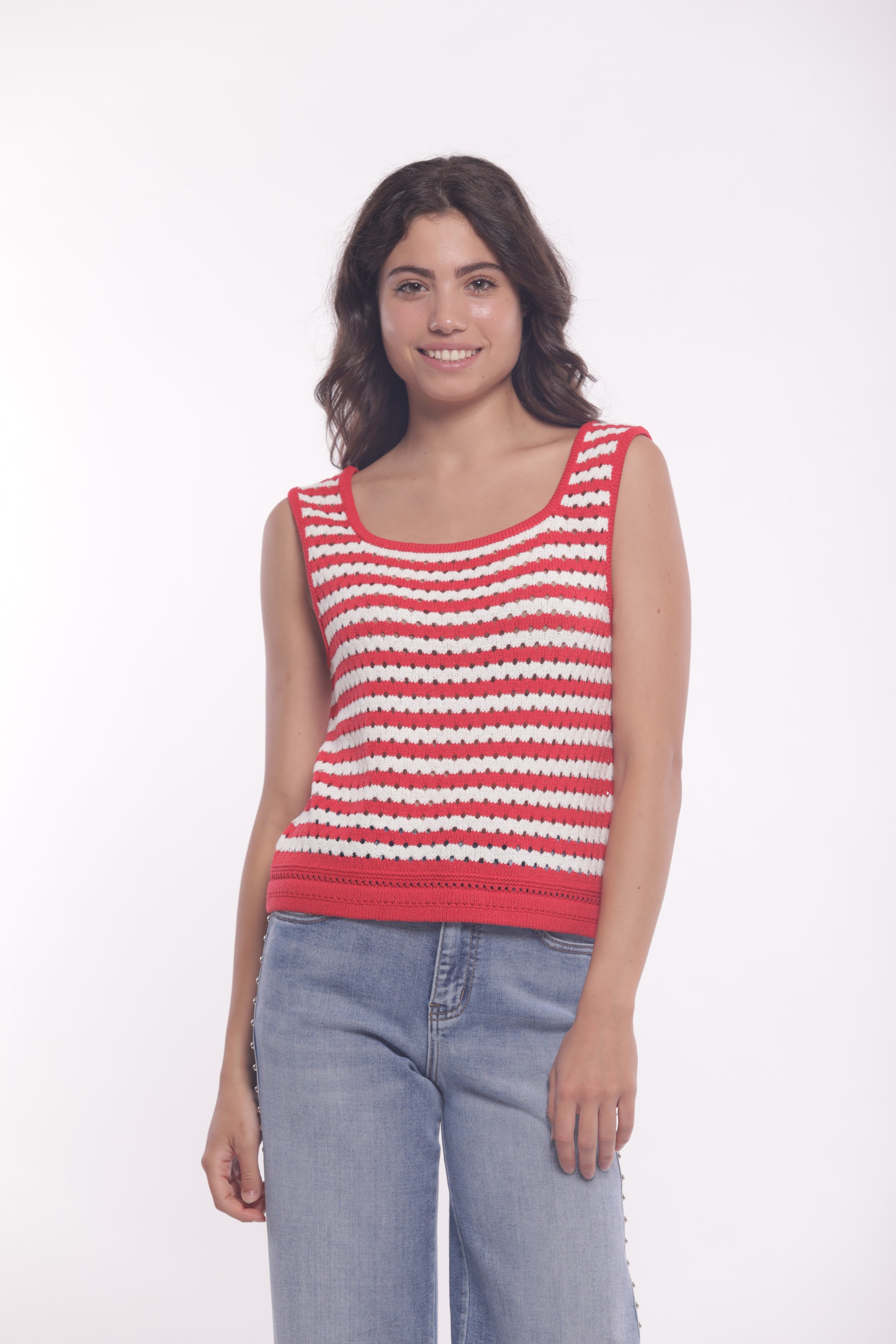 TOP IN MAGLIA A RIGHE